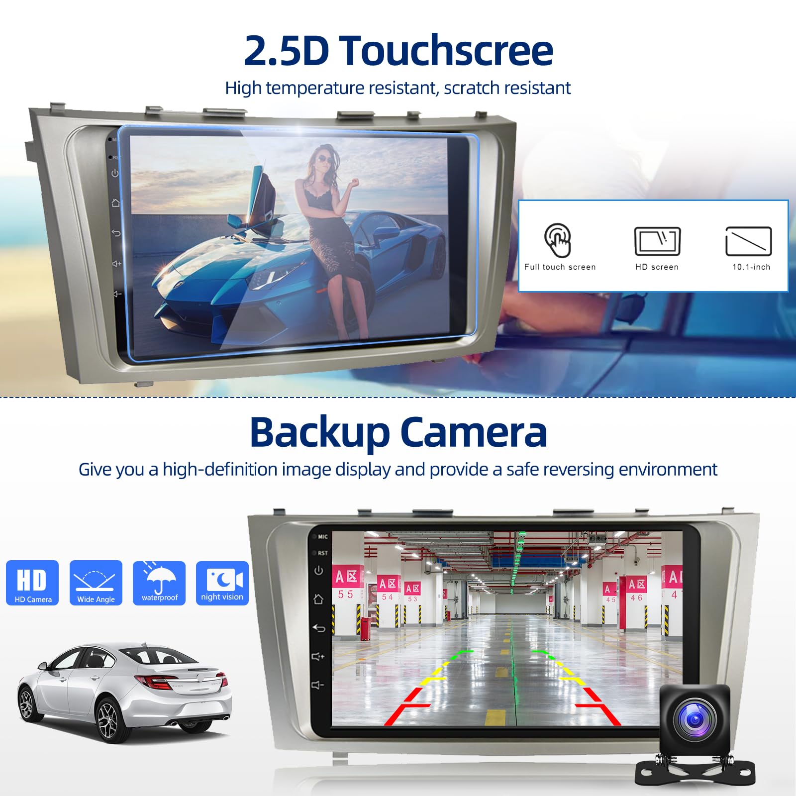 2+32G Android 13 Car Stereo For Toyota Camry 2006 2007 2008 2009 2010 2011, 9 Inch Hd Touchscreen Radio, Wireless Carplay Android Auto Gps Wifi Bluetooth Fm/Rds Swc Dual Usb Hd Backup Camera