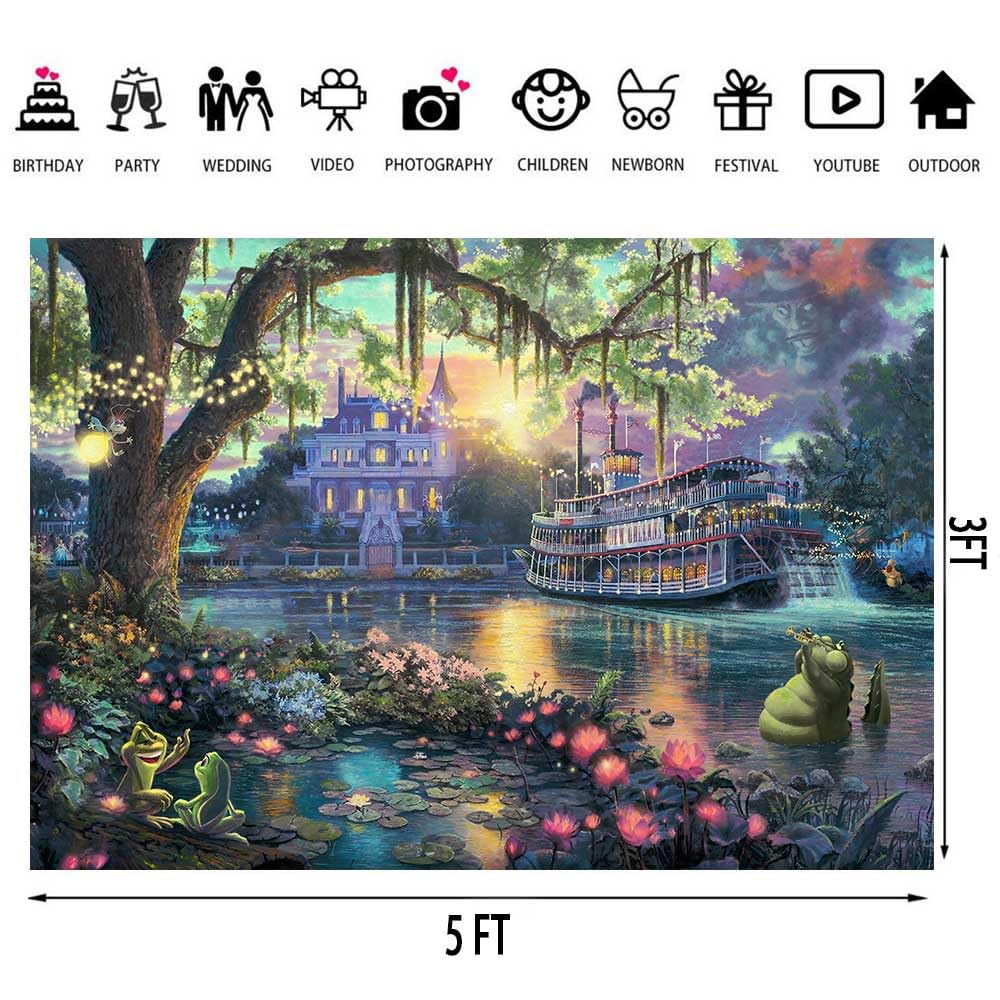 Sscsts Palace Photography Background Fairy Tale Prince Princess Happiness Frog Castle Photography Background Studio Props (5X3Ft