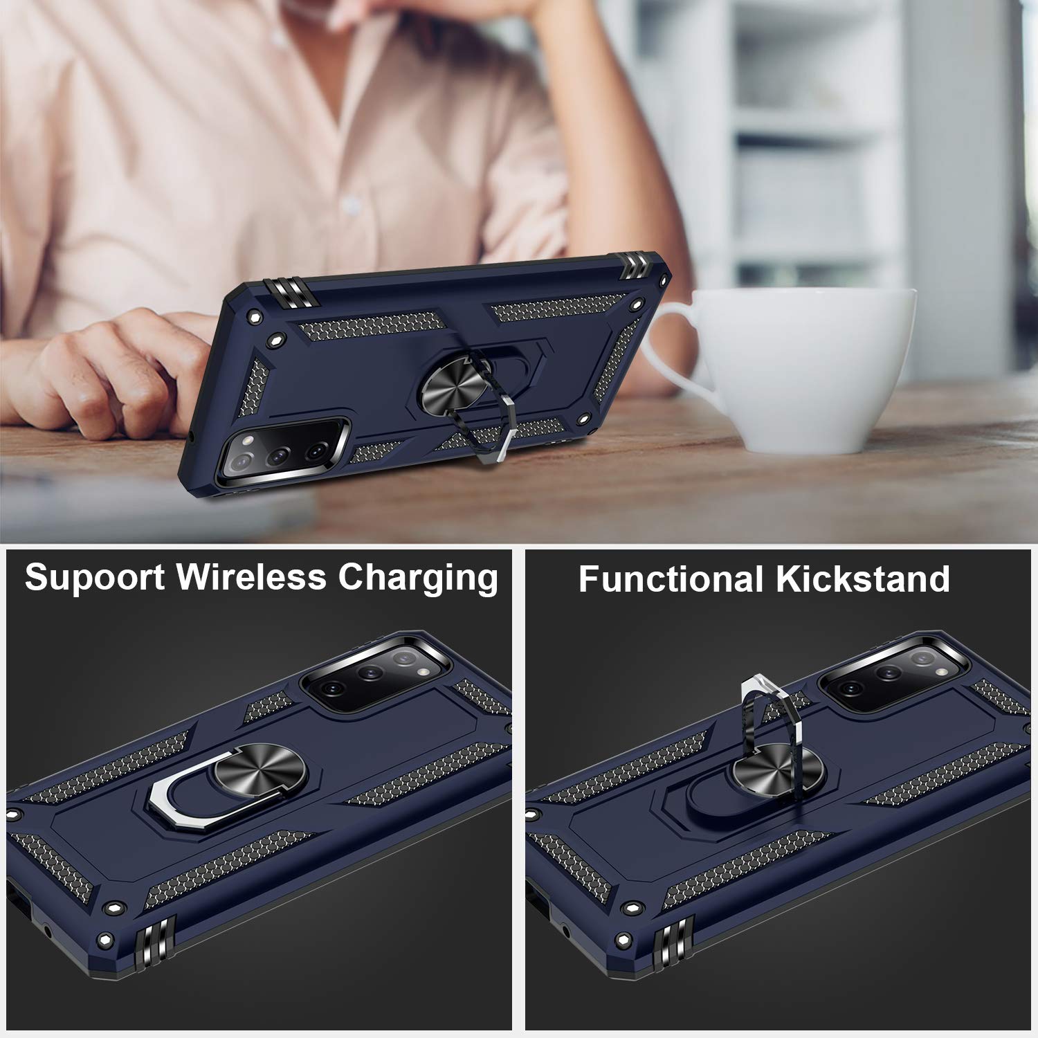 Lumarke For Galaxy S20 Fe Case With Screen Protector,Pass 16Ft. Drop Tested Military Grade Protective Phone Cover With Magnetic