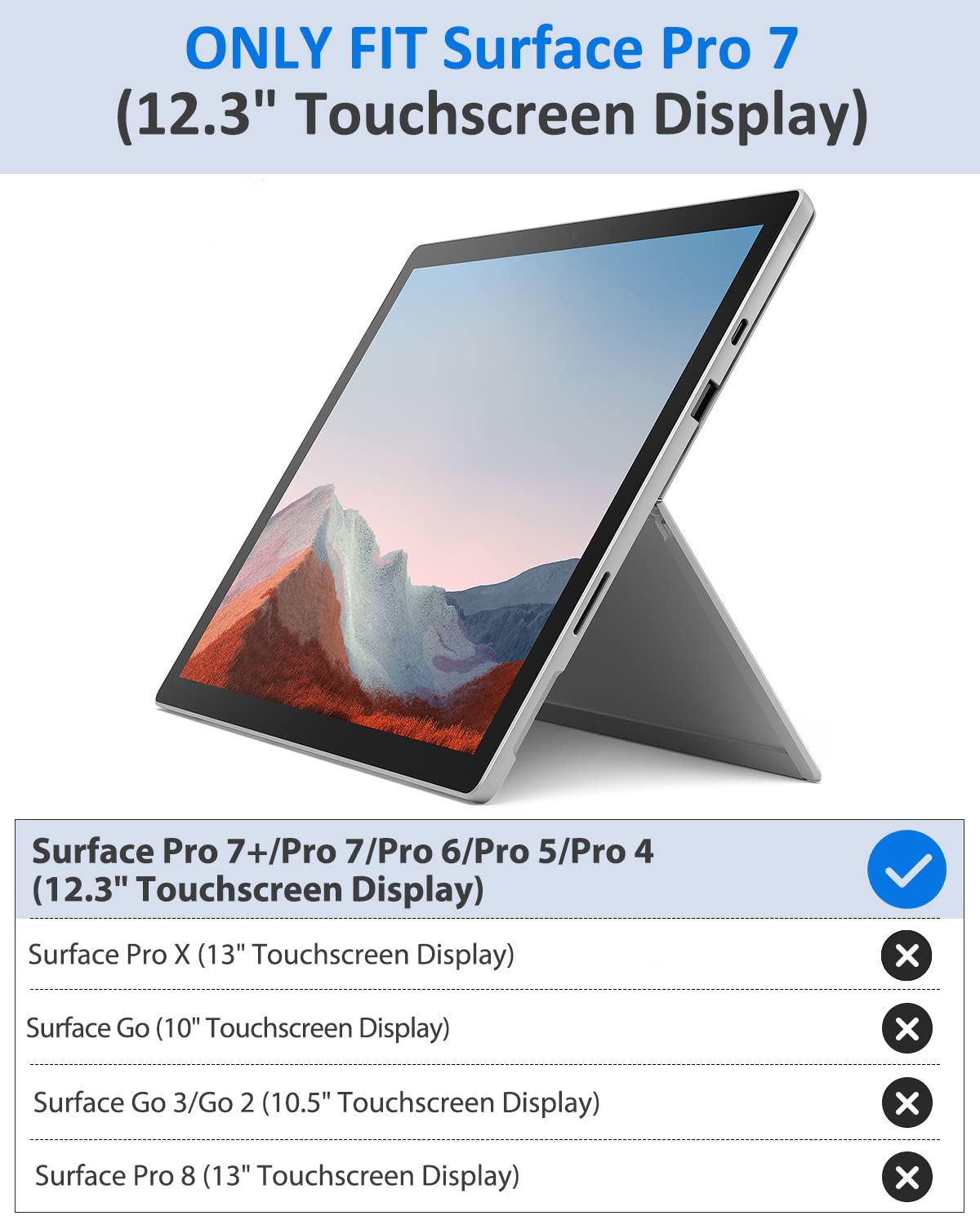 Moko Tablet Back Skin Stick Decal For Microsoft Surface Pro 7 Plus (2021)/ Pro 7/ Pro 6/ Pro 5/Pro 4/Pro Lte, Pu Leather Protect