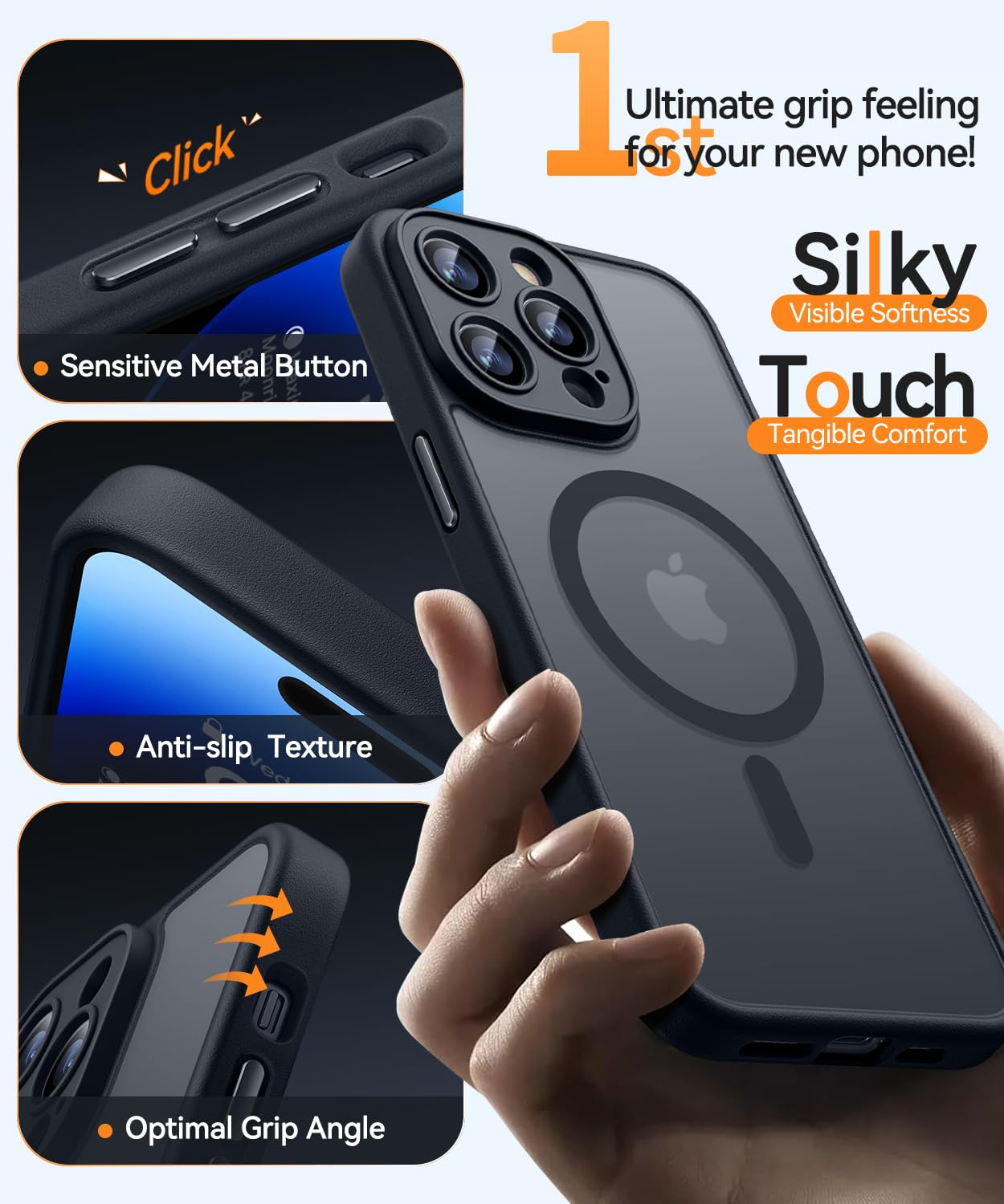 Canshn Magnetic Compatible With Iphone 14 Pro Case, Upgraded [Full Camera Protection] [Compatible With Magsafe] [Translucent Mat