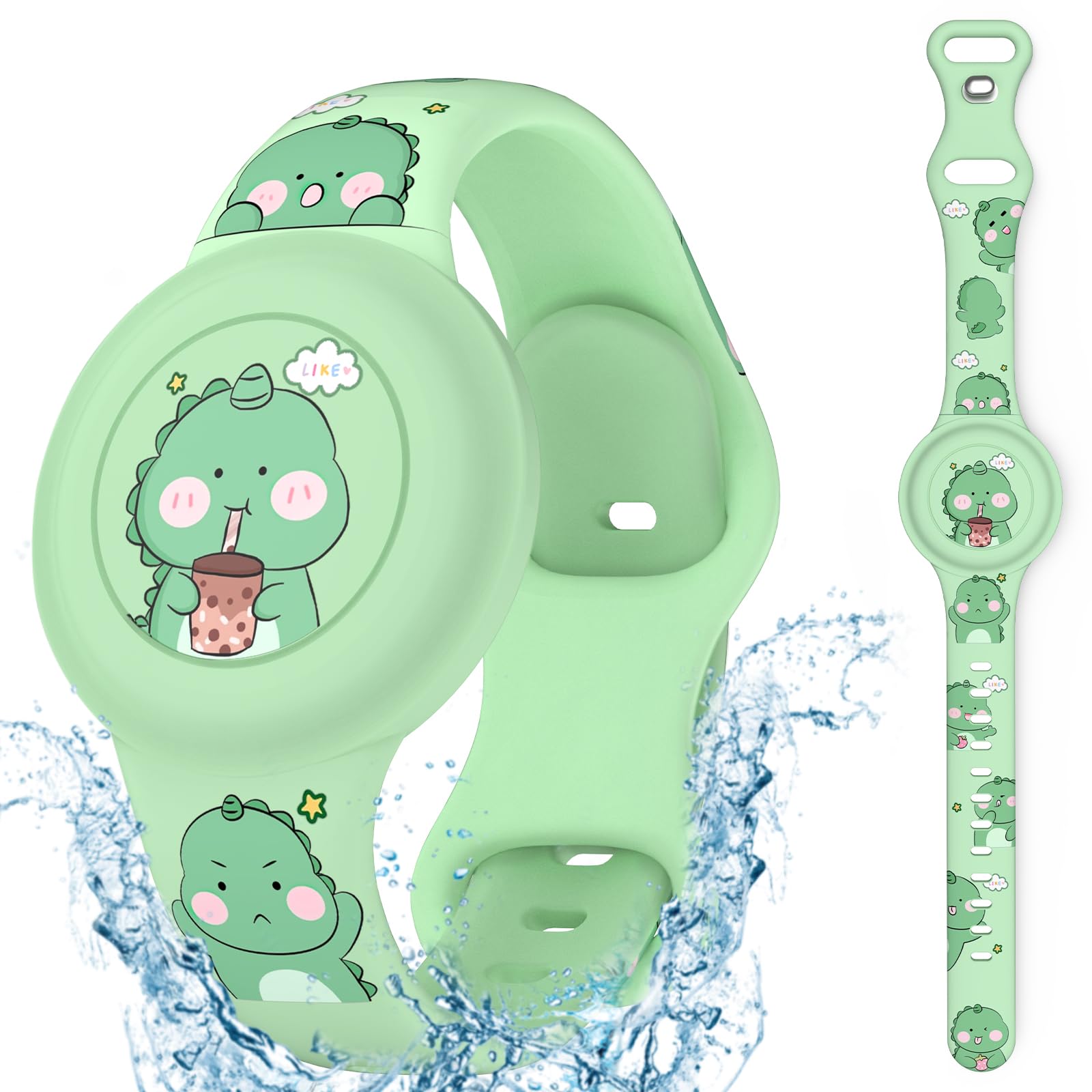 Waterproof Air Tag Bracelet For Kids, Cute Cartoon Airtag Holder For Kids Soft Silicone Full Coverage Hidden Airtags Wristband F