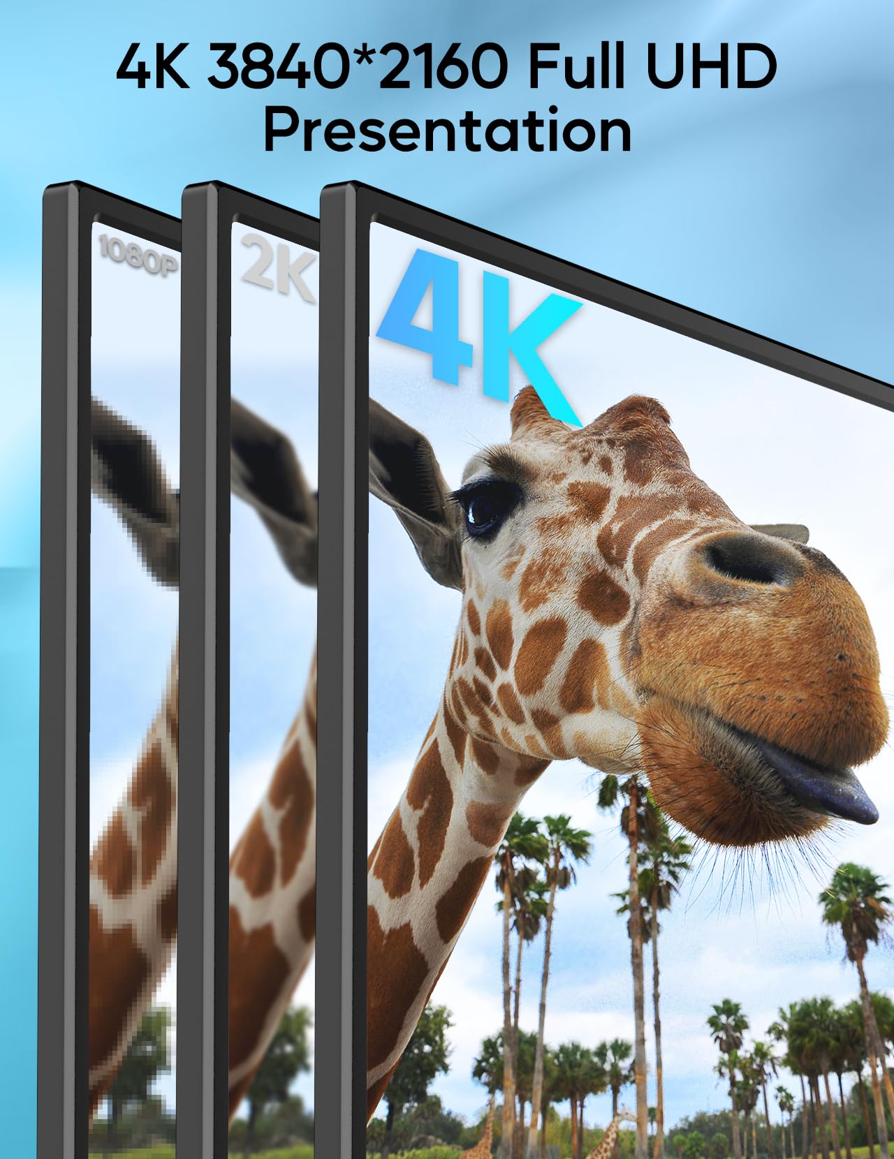 Ounshli 4K Portable Monitor, 13.3'' 3840 * 2160 Ips Portable Monitor For Laptop, Slim Lightweight Hdr Travel Monitor Usb C Hdmi