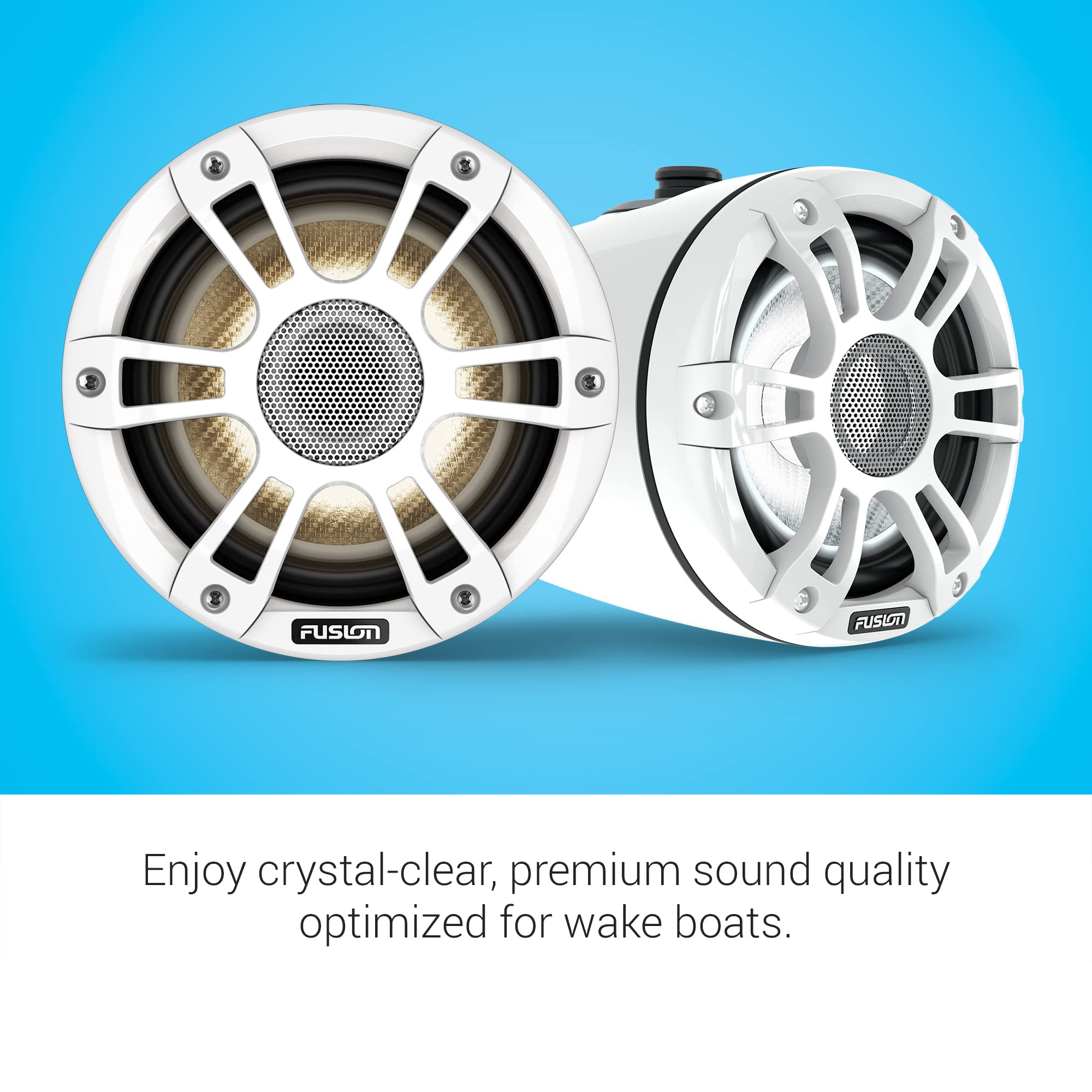 Garmin Fusion Signature Series 3I Marine Wake Tower Speakers, 6.5 230-Watt Crgbw Sports White Marine Wake Tower Speakers (Pair)