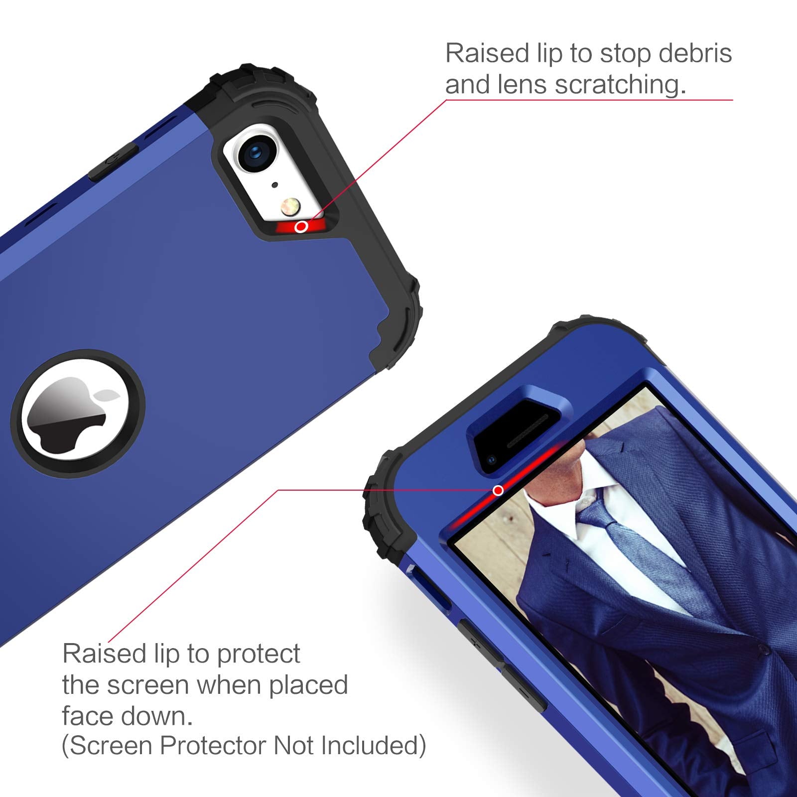 Bentoben For Iphone Se 2022 Case And Phone Case Iphone Se 2020, Heavy Duty 3 In 1 Full Body Rugged Shockproof Hybrid Hard Pc Sof