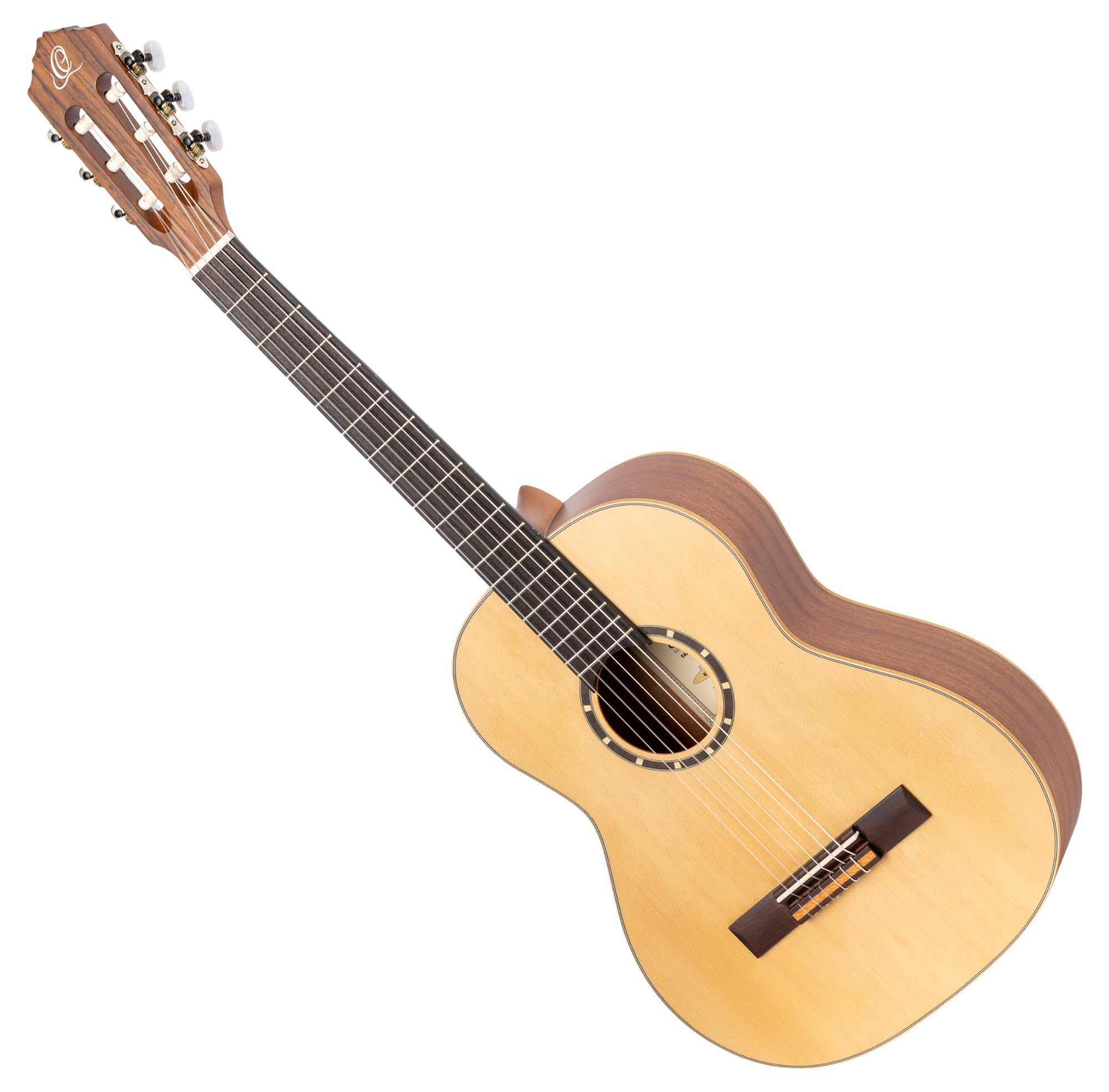 Ortega Guitars 6 String Family Series 3/4 Size Left-Handed Nylon Classical Guitar w/Bag, Spruce Top-Natural-Satin, (R121L-3/4)