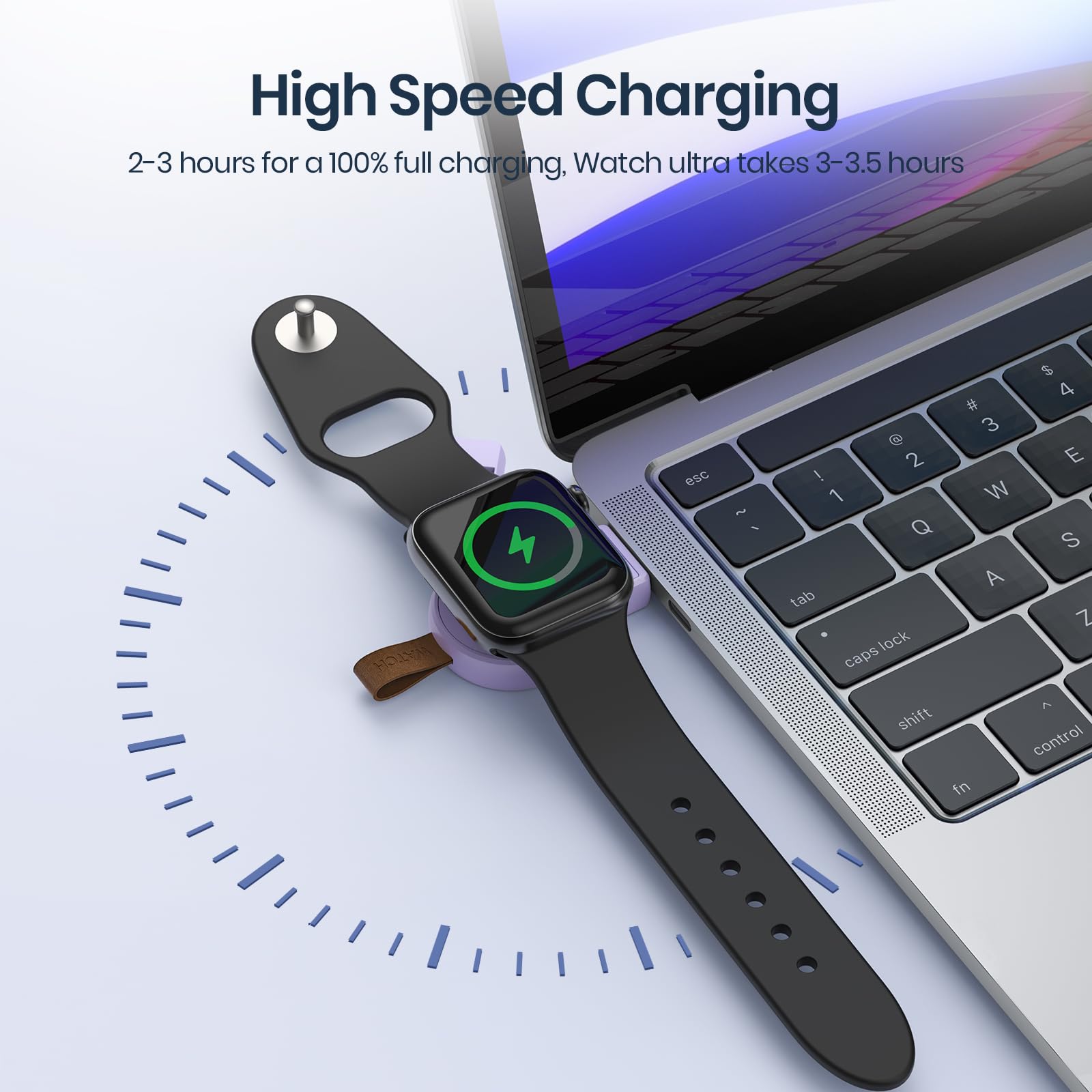 Newdery Charger For Apple Watch Portable Iwatch Usb Wireless Charger, Travel Cordless Charger With Light Weight Magnetic Quick C