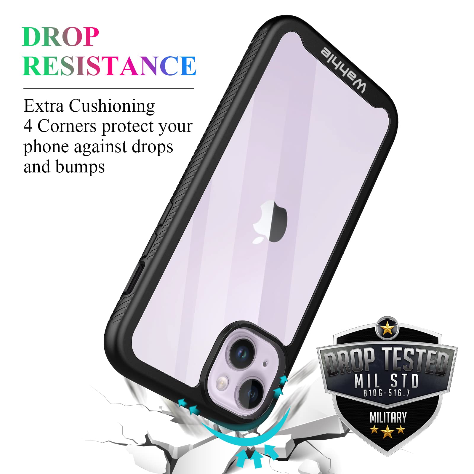 Wahhle Compatible With Iphone 14 Plus Case, Full Body Phone Cover With Screen Protector?Built In, Touch Sensitive, Anti Scratch?