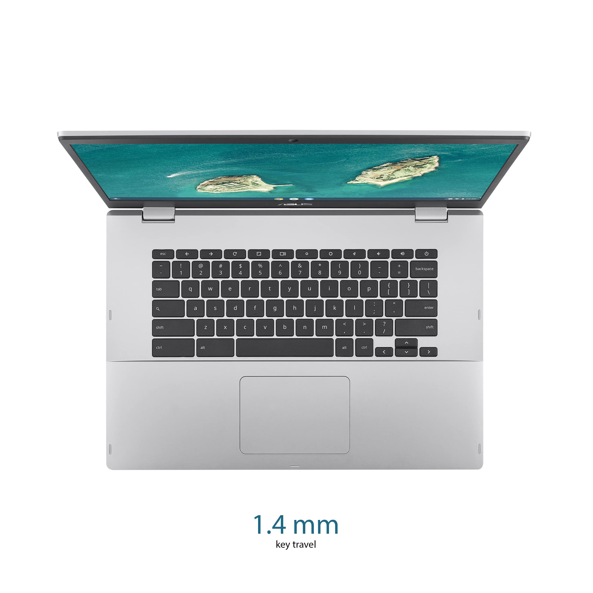 Asus Cx1500Cna As84F Chromebook Cx1, 15.6'' Full Hd Nanoedge Display, Intel Celeron N3350 Processor, 64Gb Emmc Storage, 8Gb Ram,