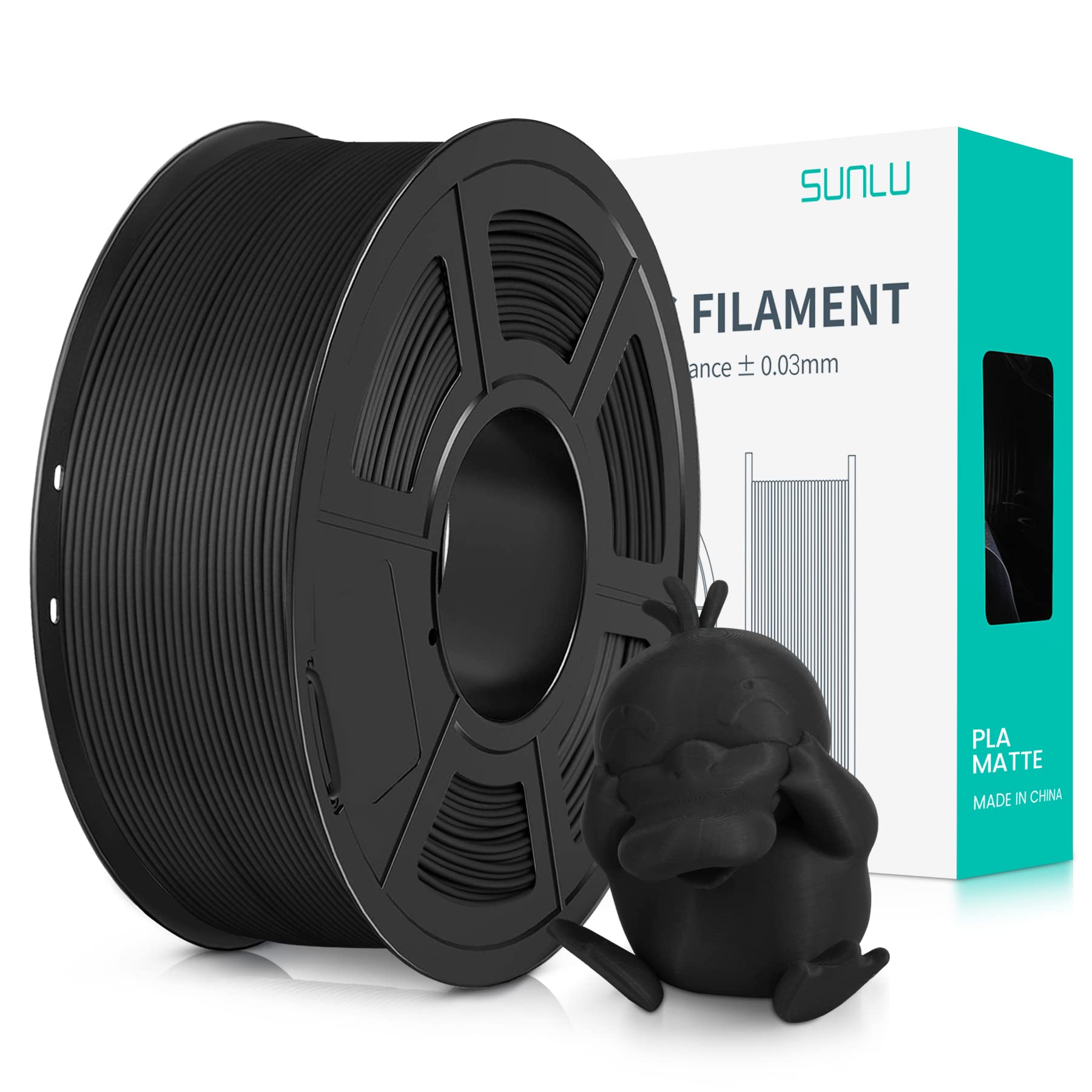 Sunlu 3D Printer Filament Pla Matte 1.75Mm, Neatly Wound Filament, Smooth Matte Finish, Print With 99% Fdm 3D Printers, 1Kg Spoo
