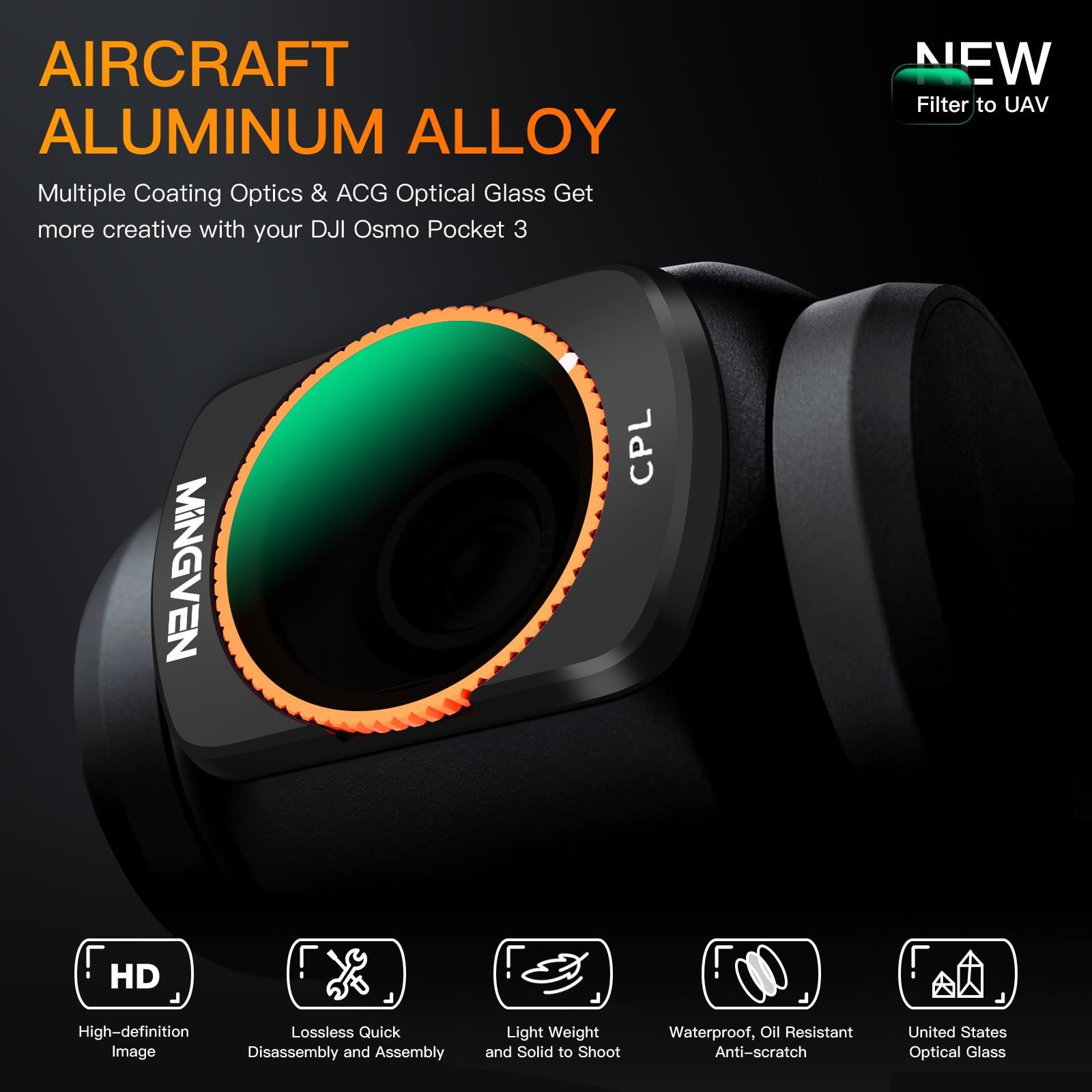 Mingven Cpl Circular Polarizer Filter For Dji Osmo Pocket 3, Magnetic Multi Coated Filters For Dji Osmo Pocket 3 Creator Combo