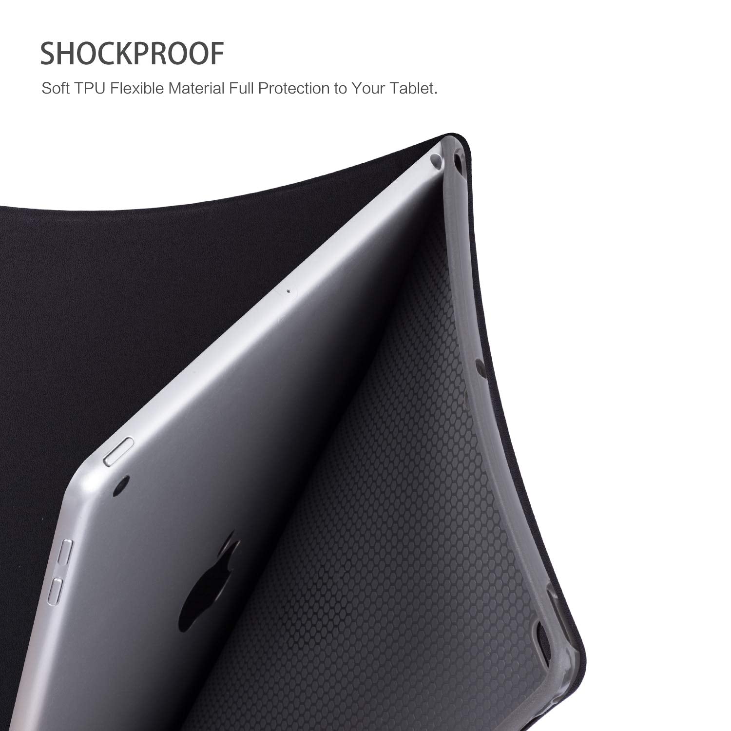 Emogins Ipad Case, 9.7 Inch Protective Cover For Ipad 5Th/6Th Gen, Air 1/2, Multi Angle Viewing Adjustable Stand, Auto Wake/Slee