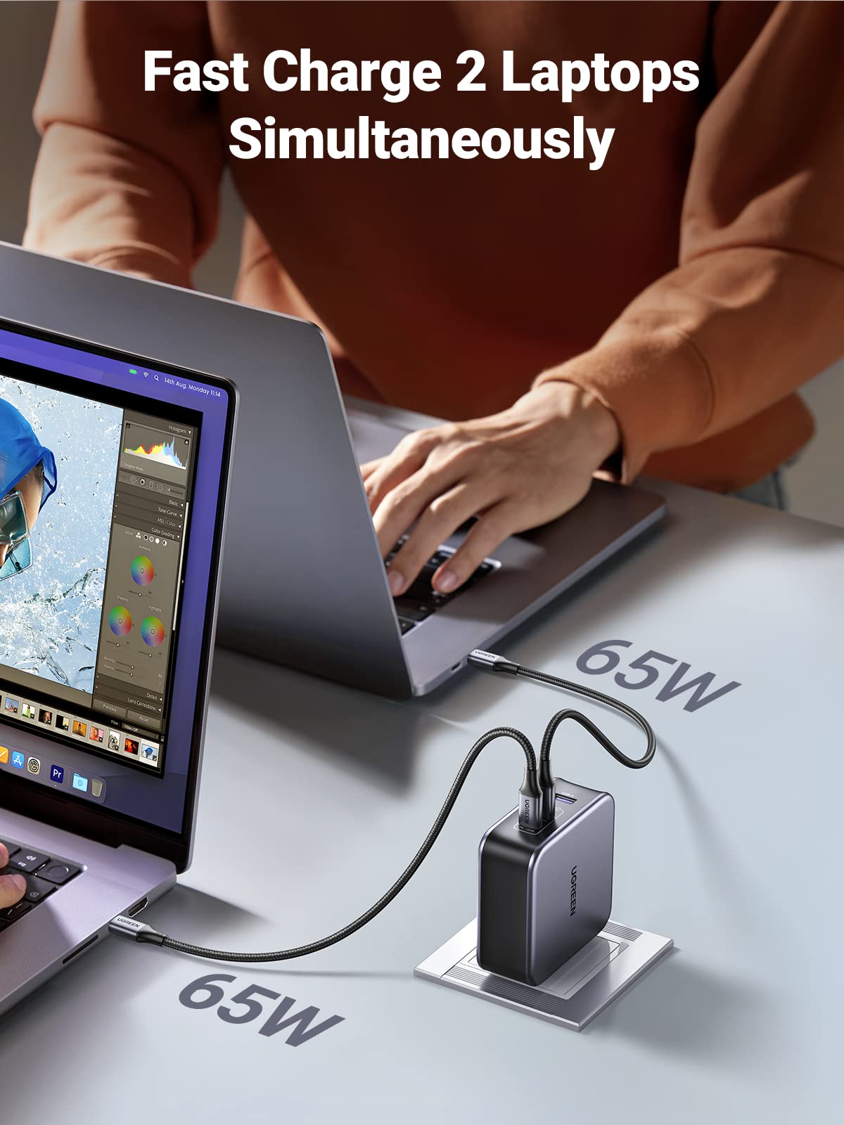 Ugreen 140W Usb C Charger, Mac Book Pro Charger Nexode Pd3.1 Pps 3-Port Foldable Gan Fast Laptop Wall Charger Power Adapter For