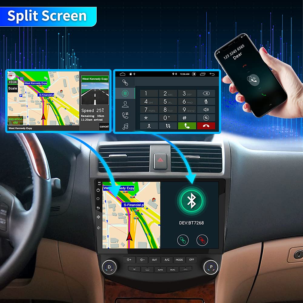 Awesafe Car Radio Stereo 4+64Gb Android 12 For Honda Accord 7Th 2003 2007 With Carplay Android Auto