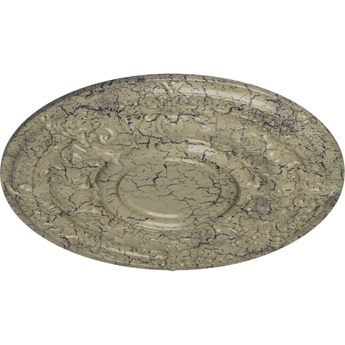 Ekena Millwork Cm33Dacsc Dauphine Ceiling Medallion, 33 7/8''Od X 1 3/8''P (Fits Canopies Up To 13 1/4''), Hand Painted Castle S