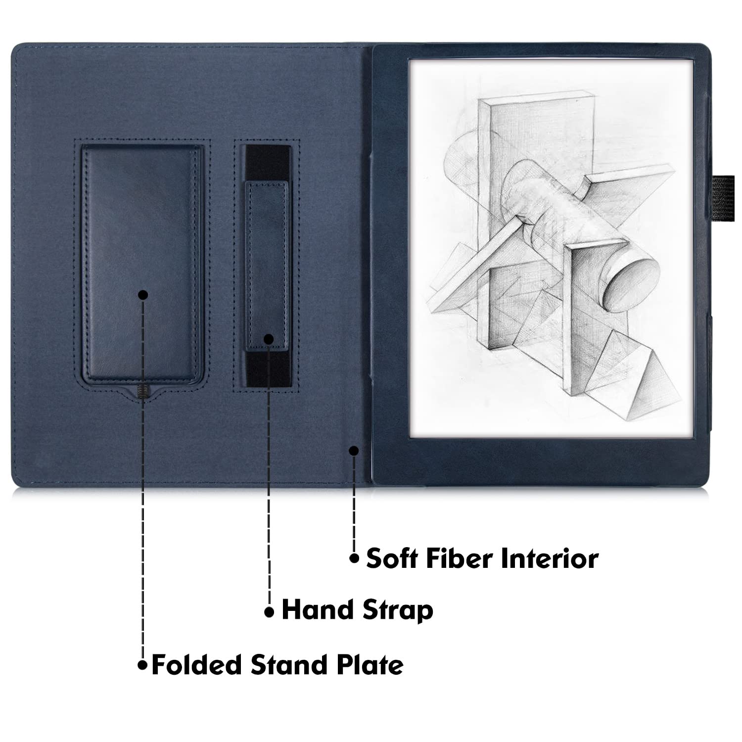 Bozhuorui Stand Case For 10.3 Remarkable 2 Epaper Tablet (2020 Release) - Premium Pu Leather Sleeve Cover With Pen Holder And Ha