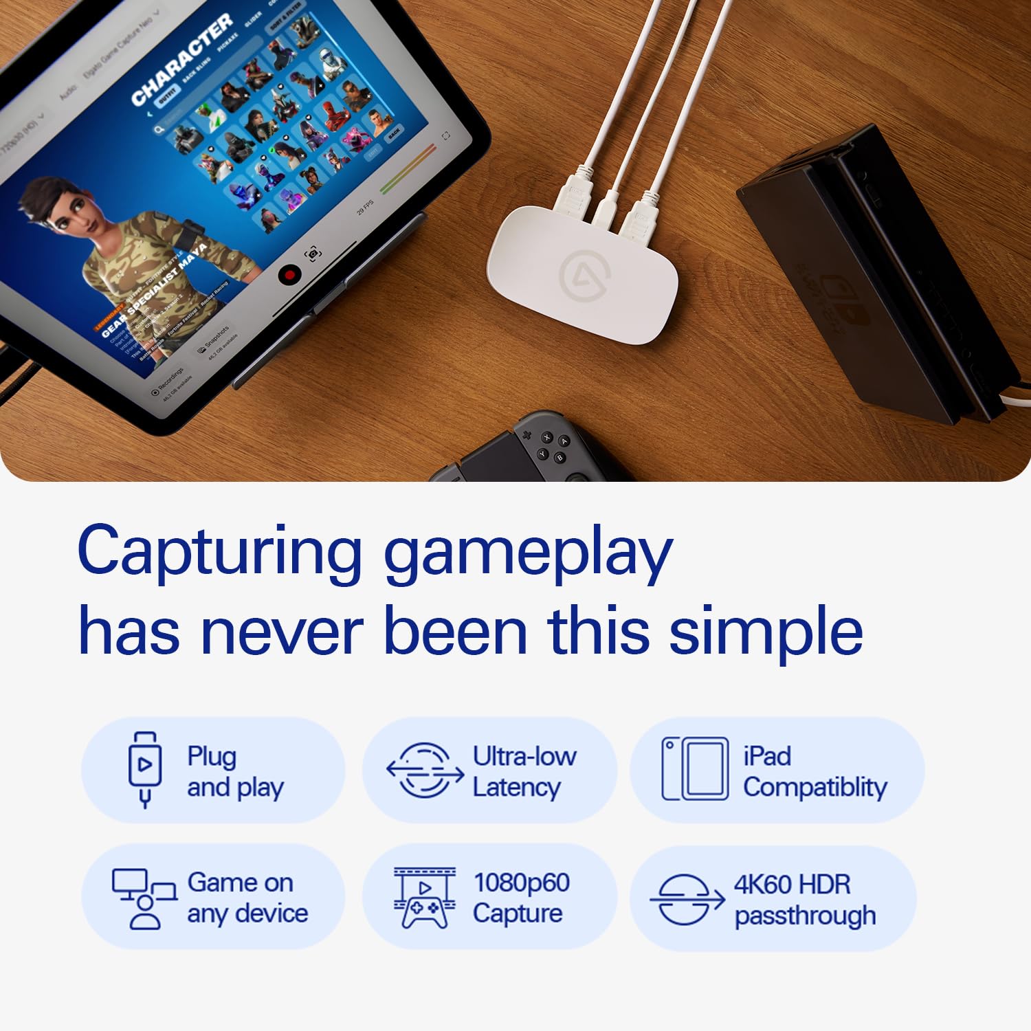 Elgato Game Capture Neo   Usb Portable Capture Card 4K60 Hdr Passthrough, 1080P60 Video Recording   For Ps5/Xbox/Switch/Iphone