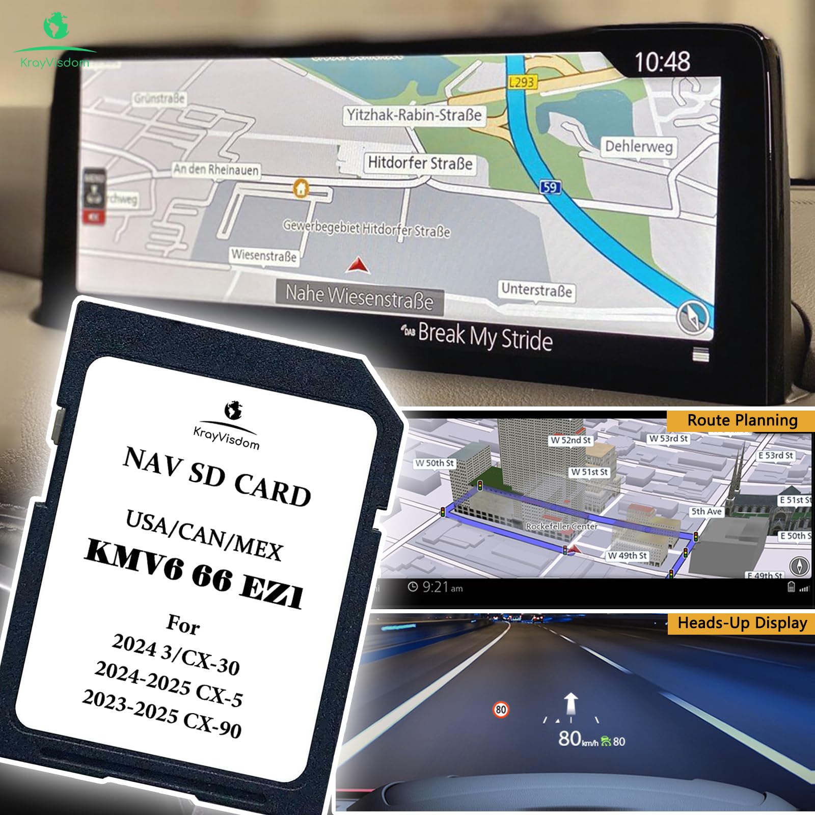 Updated Navigation Sd Card | Gps Map Card Compatible With Cx 5(2024 2025), Cx 30/3(2024), Cx 90(2023 2025) | Usa/Can/Mex Maps