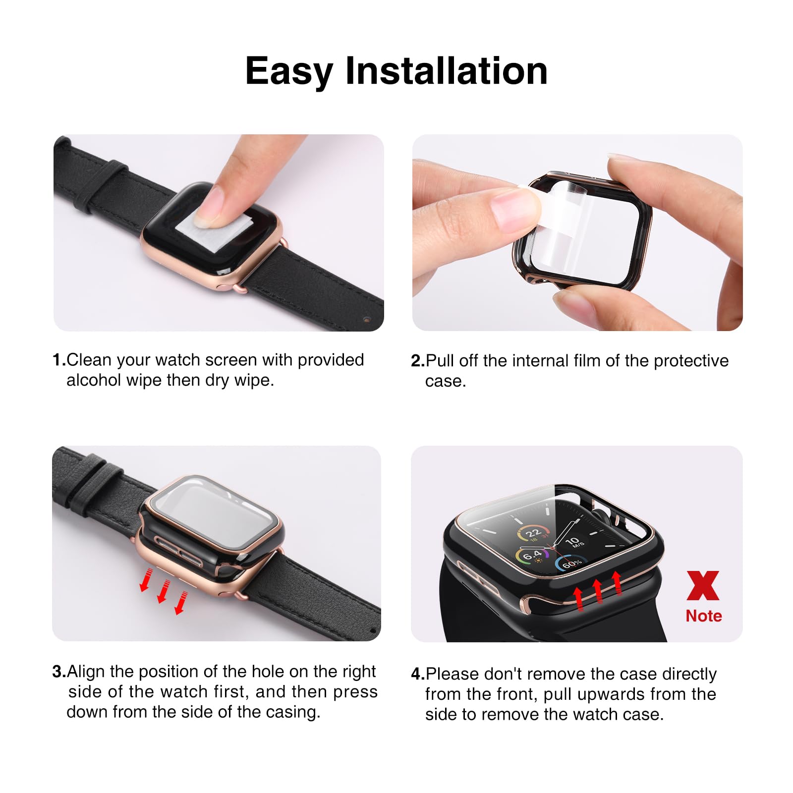 Lovrug 2 Pack Cases Compatible With Apple Watch Case 38Mm Series 3/2/1 Built In Tempered Glass Screen Protector Ultra-Thin Bumpe