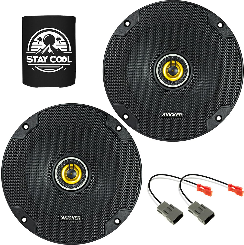 KICKER Speakers 6.5 inch for Honda Odyssey 1995-2017 Upgrade Kit - Pair of CS Series with Harness, Coaxial 6 1/2 Car Audio Front