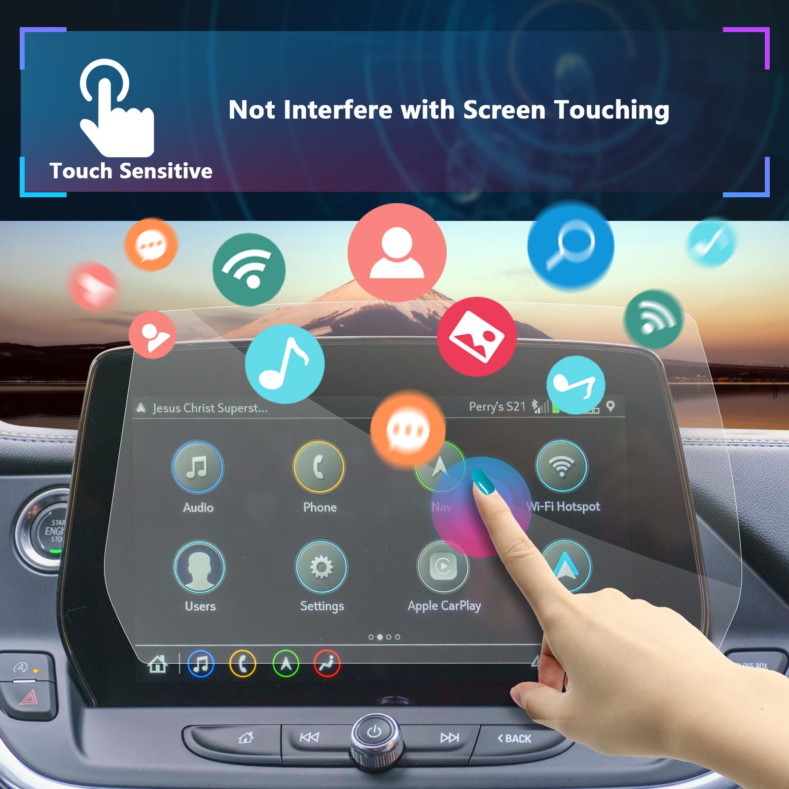 Sxcy 2023 2024 Chevy Blazer Screen Protector 10.2 Inch 2023 2024 Blazer Premier/2Lt/3Lt/Rs Accessories 2024 Blazer Touch Screen Protector[2Pcs Nano]