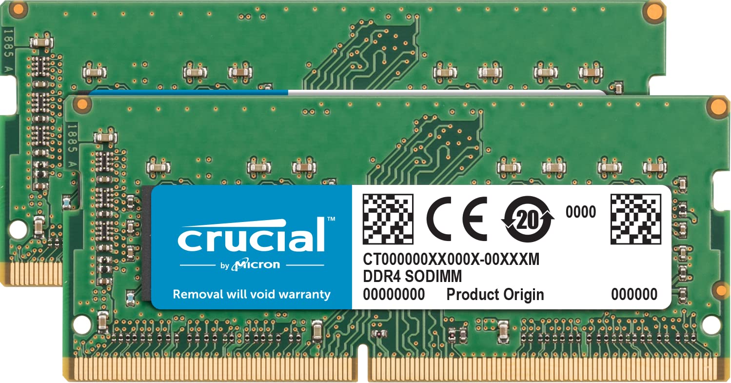 Crucial 32GB Kit (16GB x 2) DDR4 2666 MT/s (PC4-21300) SODIMM 260-Pin Memory - CT2K16G4SFRA266-New
