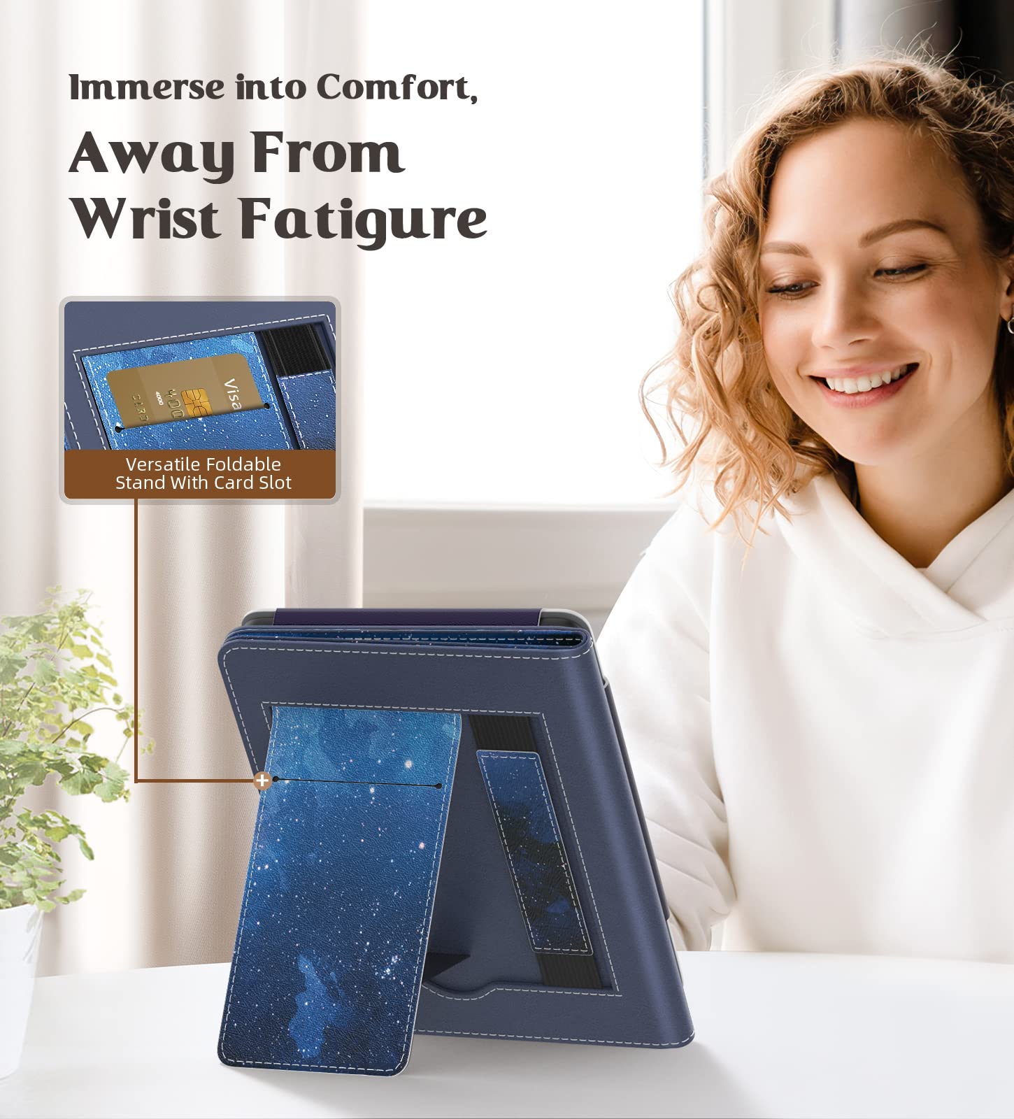 Moko Case Fits All New 6'' Kindle(11Th/10Th/8Th Generation, 2022/2019/2016 Release), Ultra Lightweight Pu Shell Cover With Auto