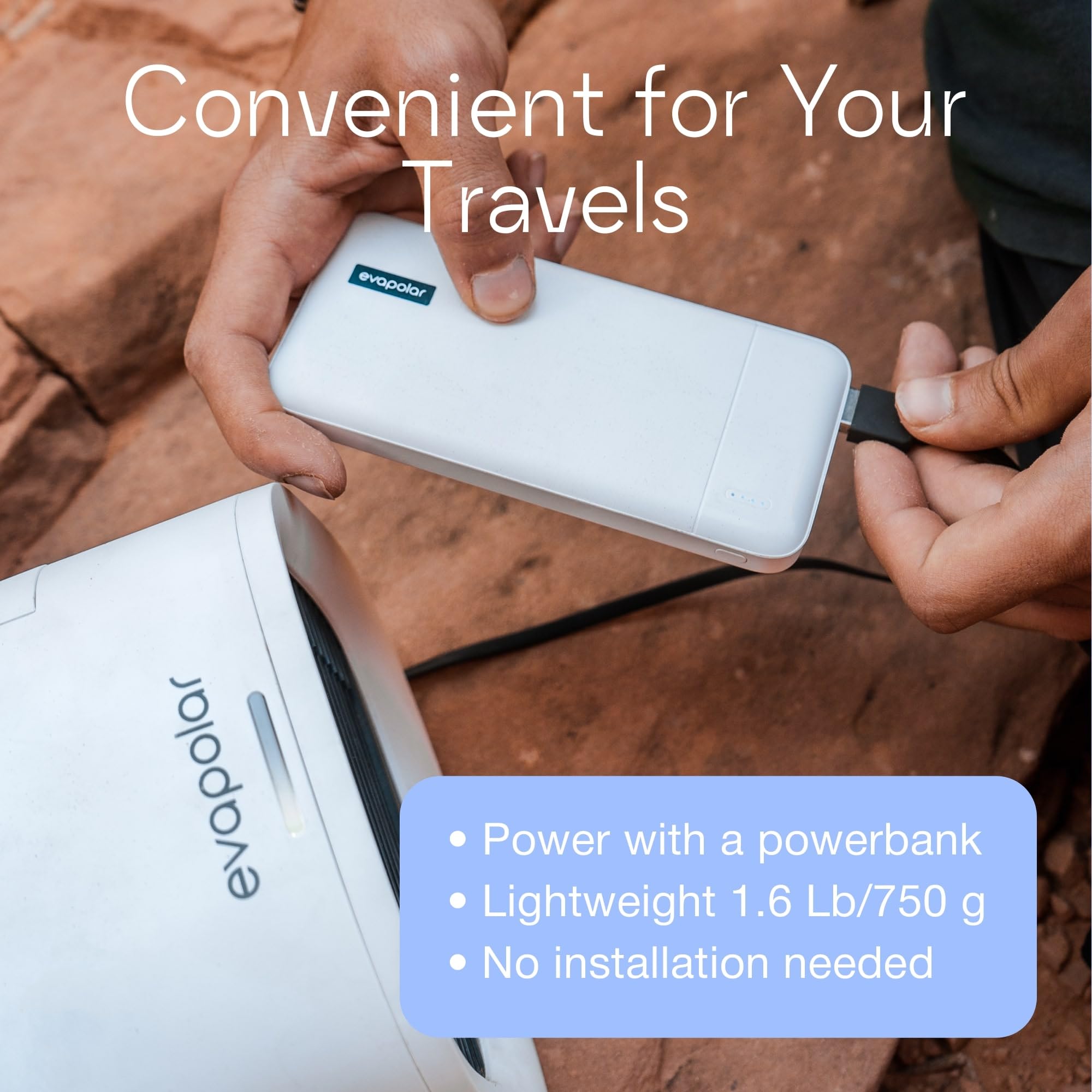 Evapolar Evachill Portable Air Conditioners   Portable Ac Unit   Small Personal Evaporative Air Cooler For Camping And Car, Grey