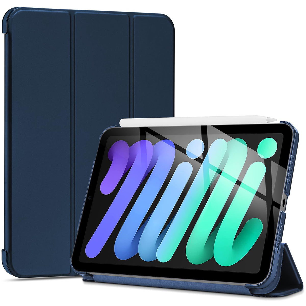 Procase Smart Case For Ipad Mini 7 A17 Pro 2024/Ipad Mini 6 2021 8.3 Inch Ipad Mini 7Th/6Th Gen Case, Hard Back Cover For Ipad Mini 8.3' 7Th Gen A2995/A2996/A2993/6Th Gen A2567 A2568 A2569  Oceanblue