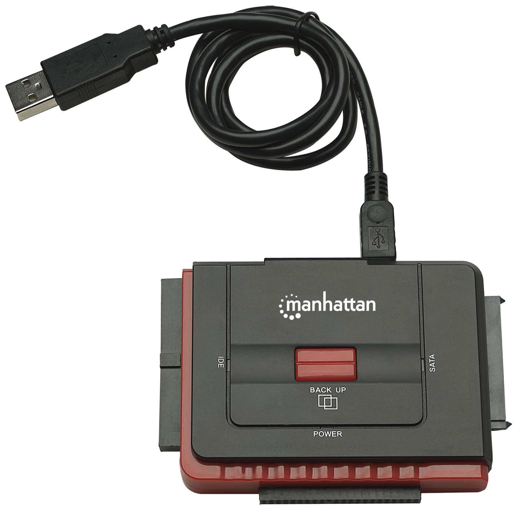 Manhattan Sata / Ide To Usb 2.0 Hard Drive Adapter Cable   With One Touch Storage Backup     External Converter For Ssd / Hdd Da