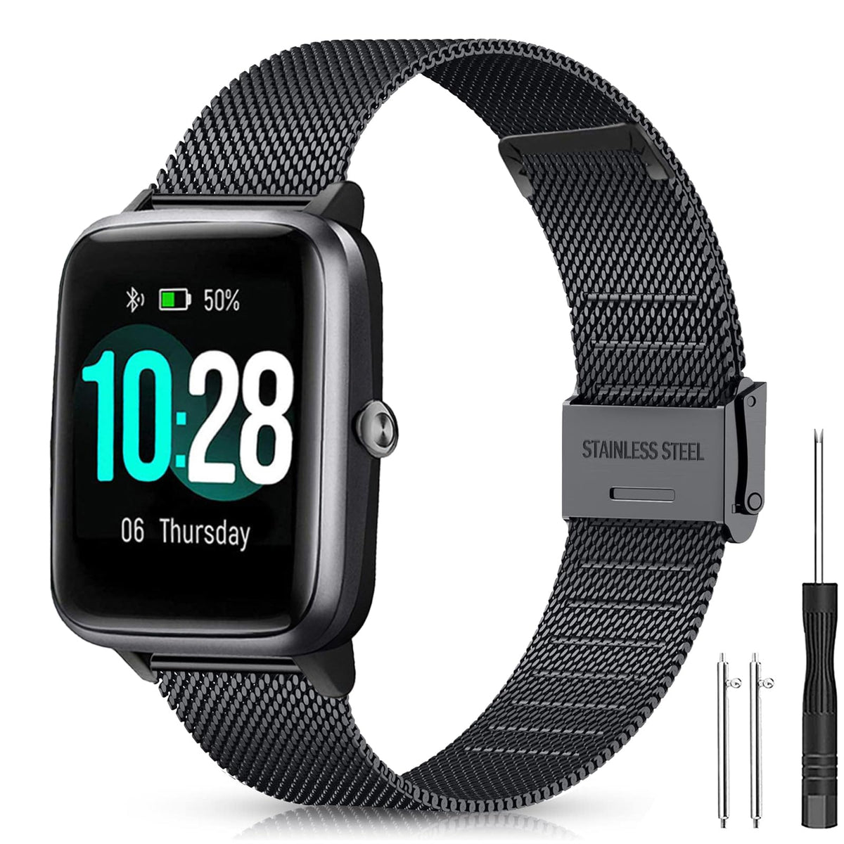 Harikiri Metal Band Compatible With Id205L,19Mm Replacement Strap For Veryfitpro,Yamay Fitness,Grv,Willful,Popglory,Blackview,Um