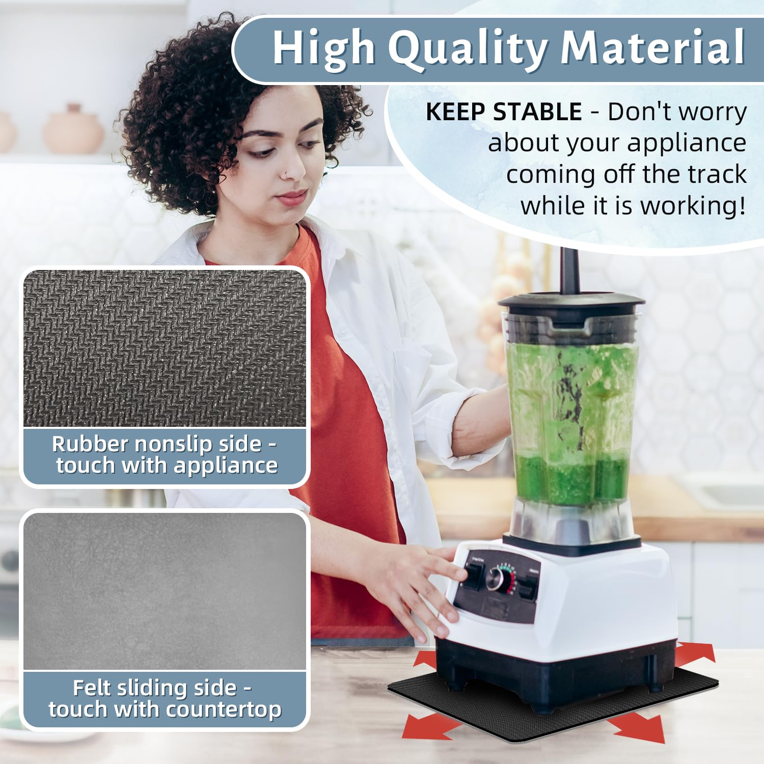 Lopnur 14X10 Small Appliance Slider, Appliance Sliders For Kitchen Appliances, 360 Rotating Sliding Tray For Coffee Maker, Heat