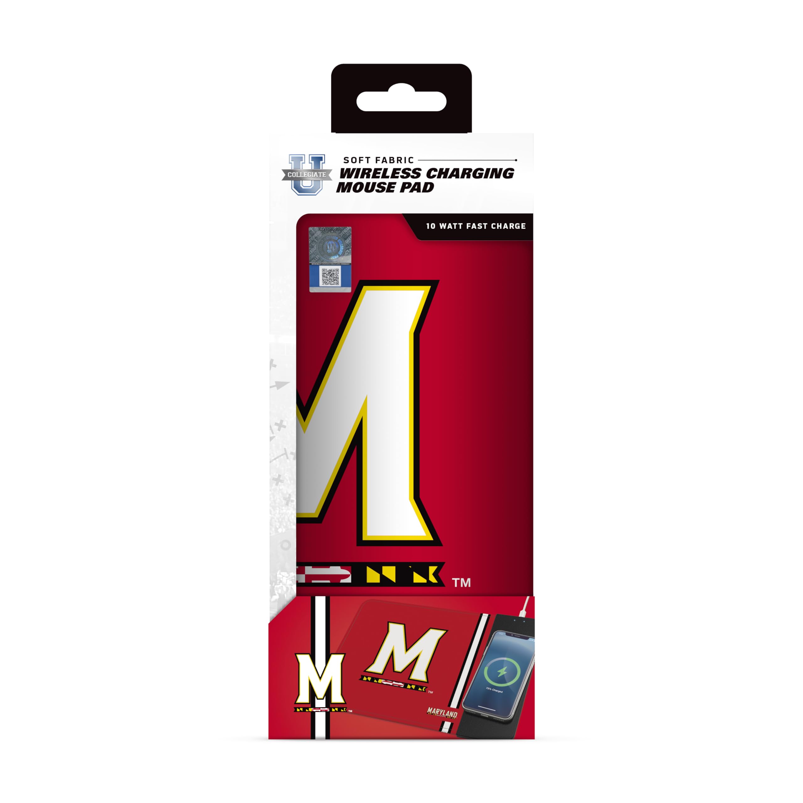 Soar Ncaa Wireless Charging Mouse Pad, Maryland Terrapins