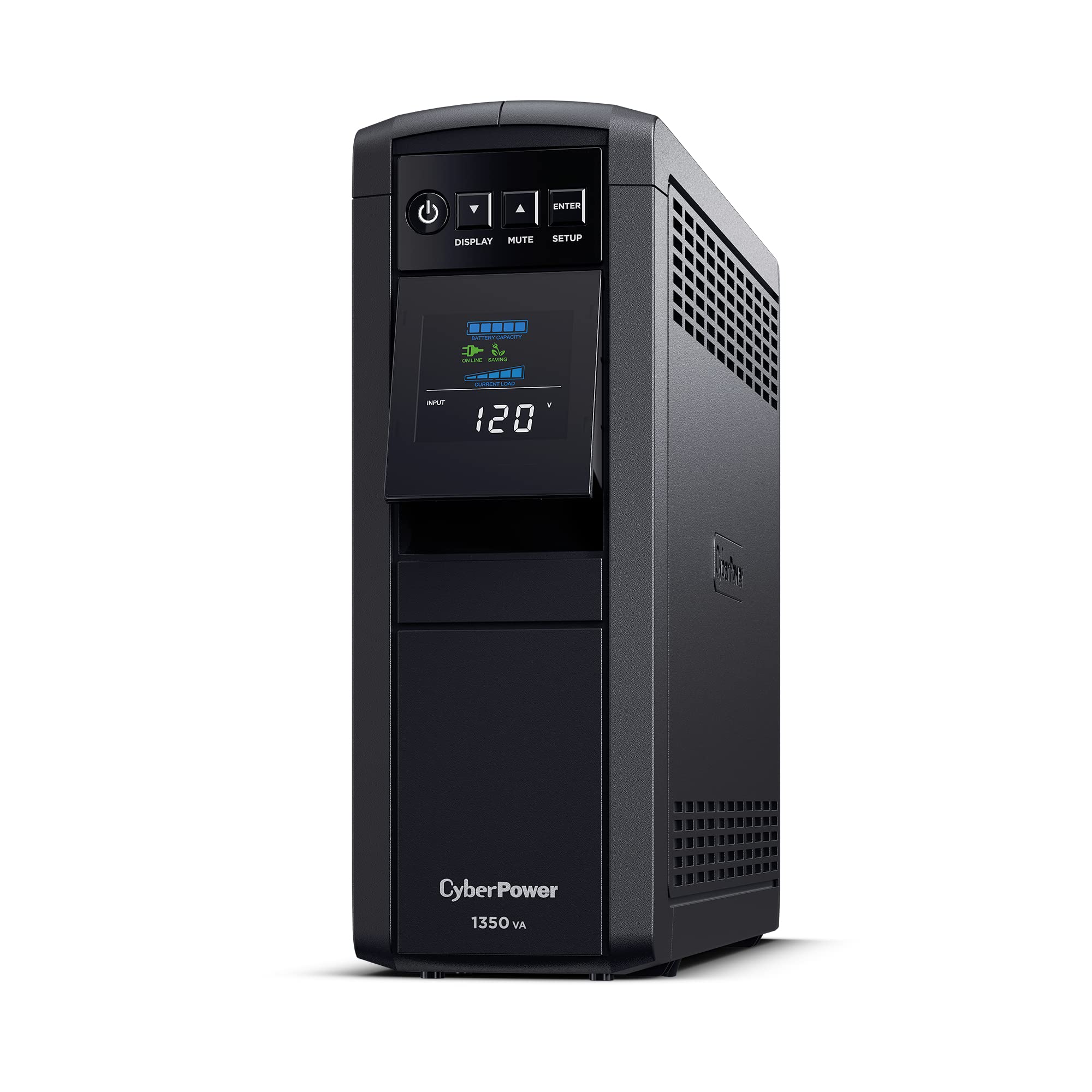 Cyberpower Cp1350Pfclcd Pfc Sinewave Ups System, 1350Va/880W, 12 Outlets, Avr, Mini Tower
