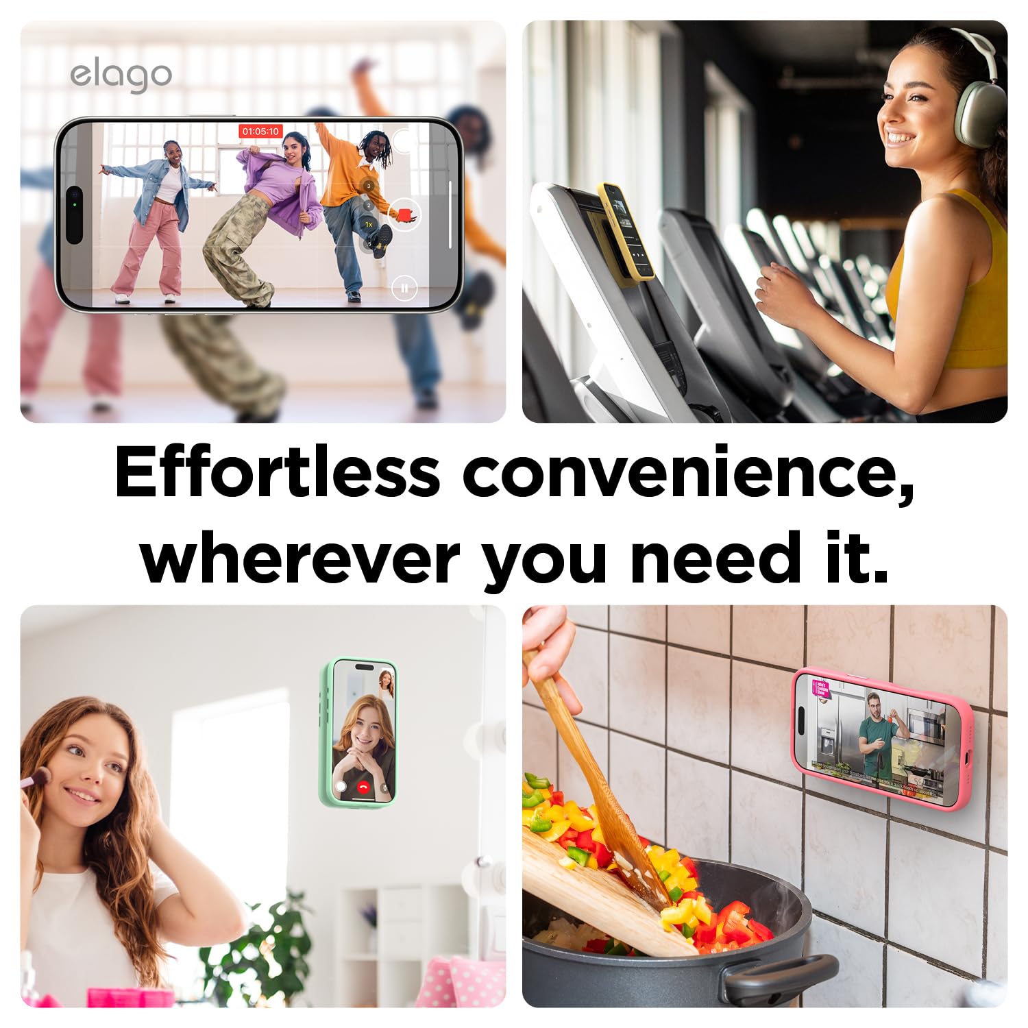 Elago Magnetic Suction Cup Phone Mount Compatible With Magsafe Case, Removable Silicone Sticky Grip Holder For Iphone, Hands-Fre