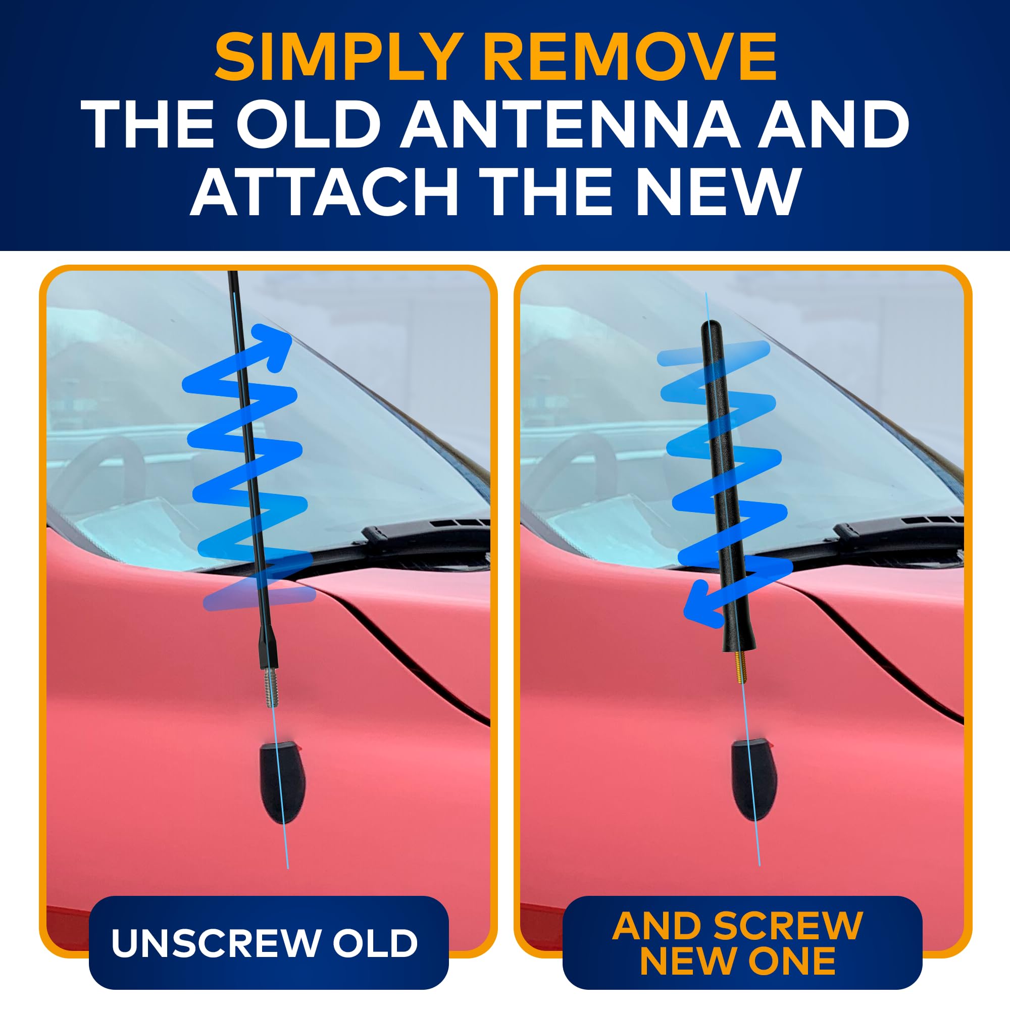 Antenna Mast For Toyota Tundra 2007 2021, Black Automotive Antenna Replacement For Cars, Trucks & Suv   Am Fm Radio Compatible