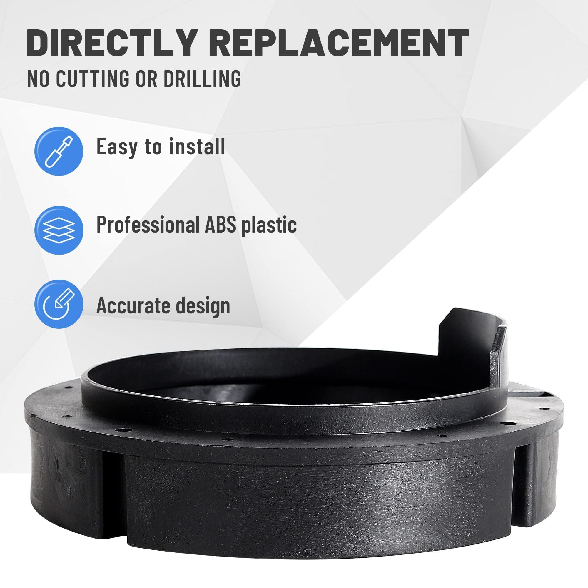 Nuith 6.5 Inch Speaker Adapters Plate Spacer For Vw 1999 2019, Porsche 2000 2006, Skoda 2005 2013, Seat 1999 2005 Aftermarket Fr