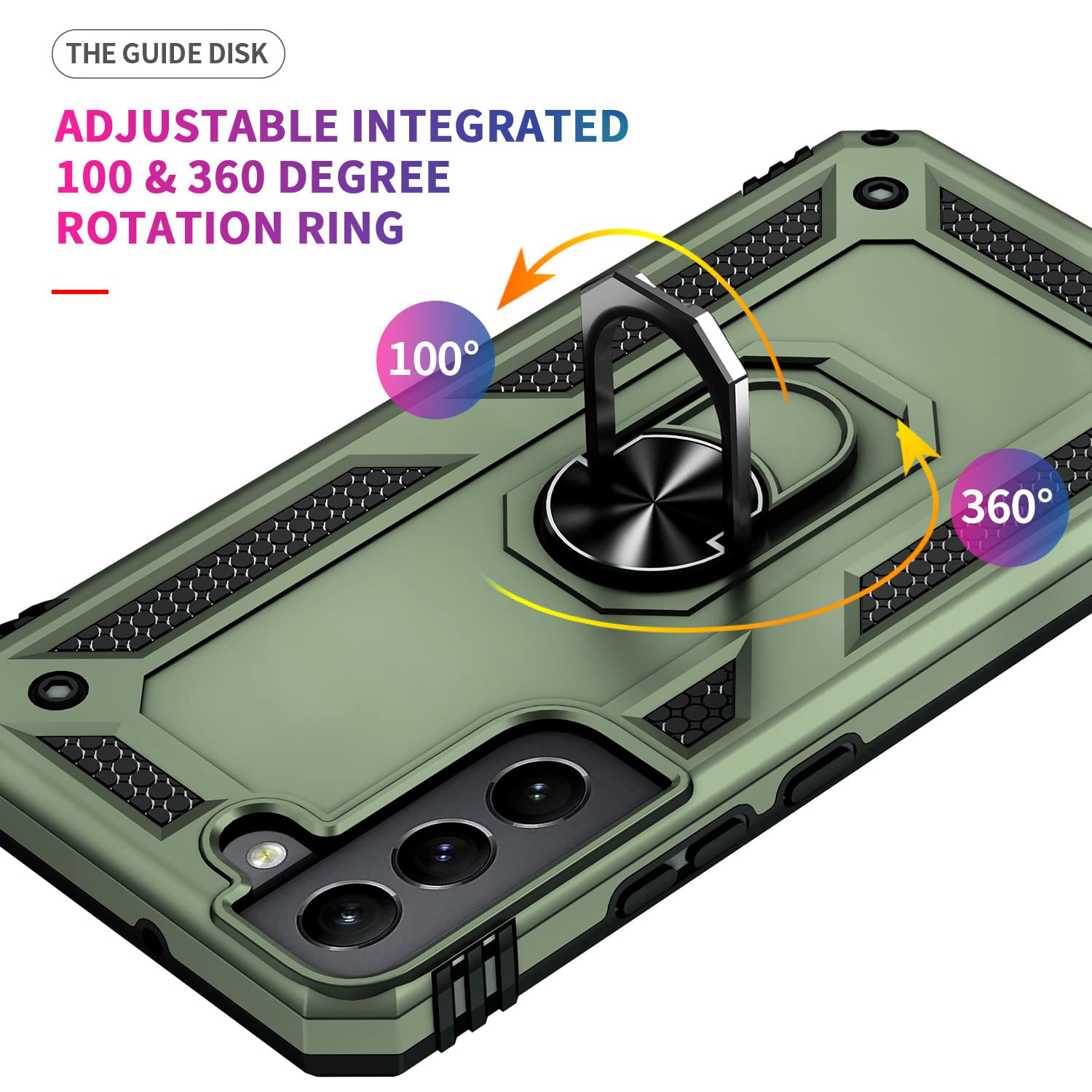 Addit Phone Case For Samsung S22 Case Samsung Galaxy S22 Phone Case, Military Grade, Heavy Duty, With Ring Holder Stand, Support