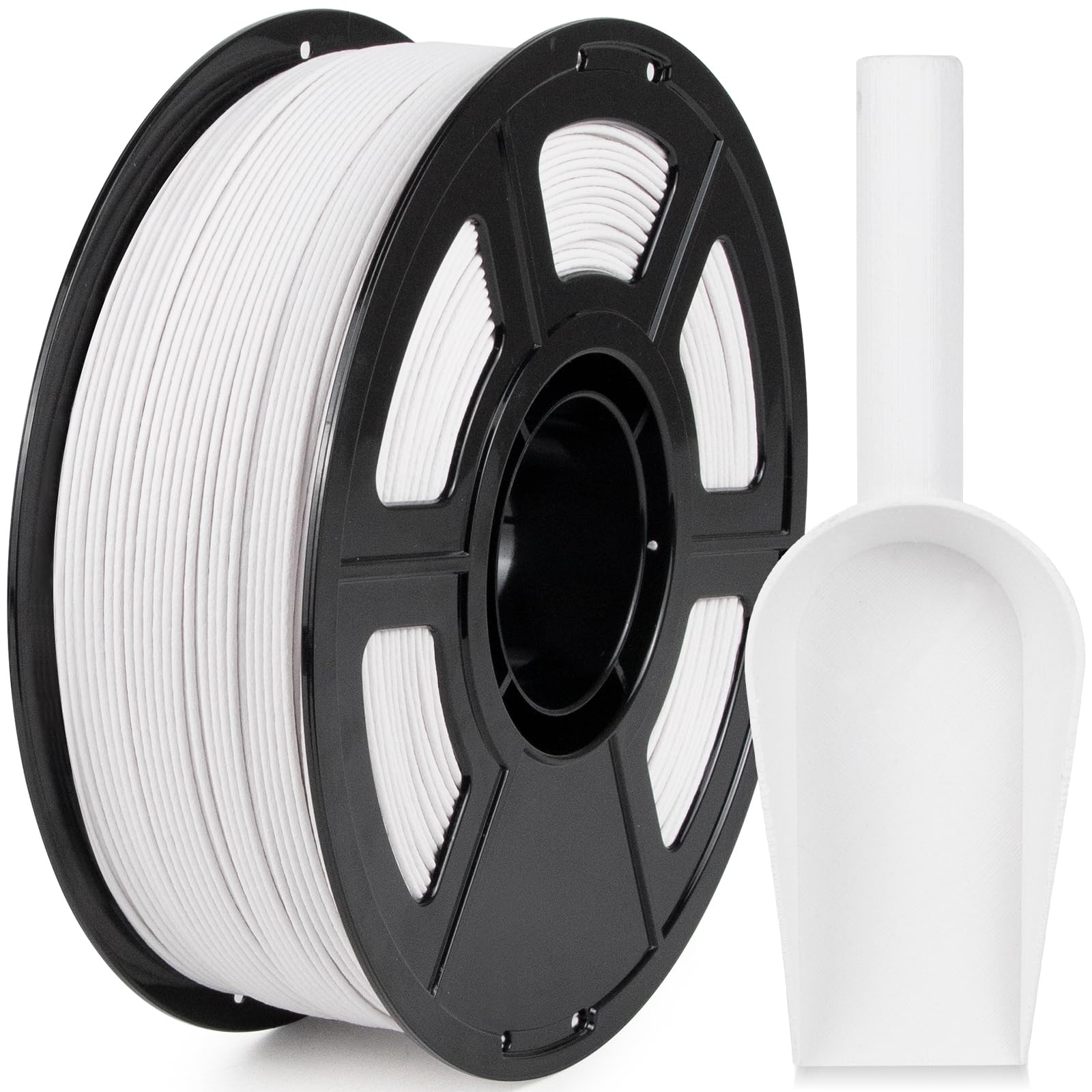 IEMAI Glass Fiber ABS Filament 1.75mm Matte White 1KG, Enhanced-Stiffness ABS-GF 3D Printer Filament Heat & Chemical Resistant, 