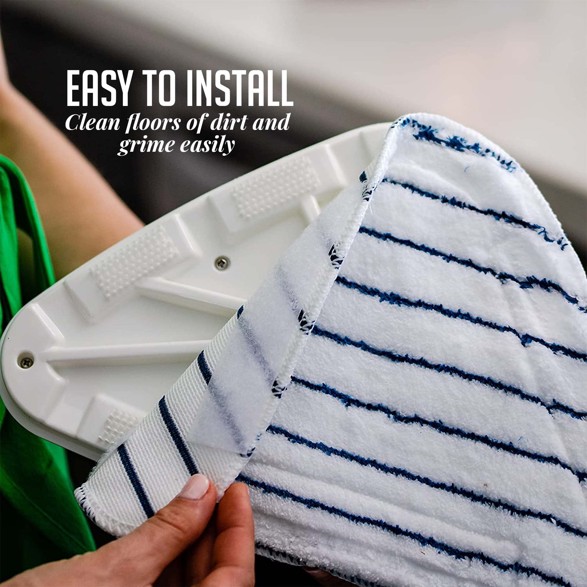 Ovente Steam Mop Replacement Pads For St405 Series (Pack Of 4), Reusable And Washable Microfiber Cleaning Pads, White Acpst4054