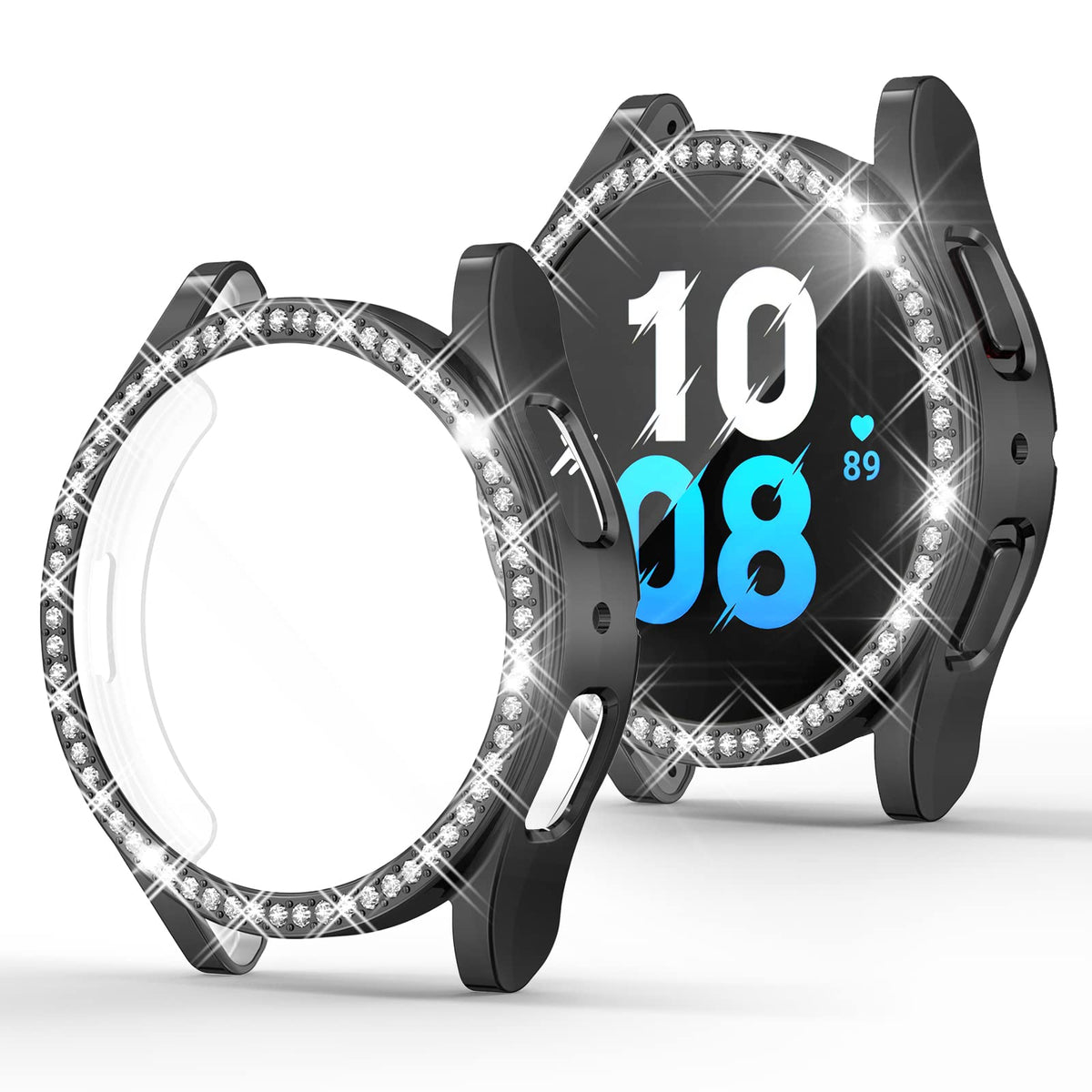 [2 Pack] Richone Compatible With Samsung Galaxy Watch 5/Galaxy Watch 4 40Mm Screen Protector Case, Bling Diamonds All Around Pro