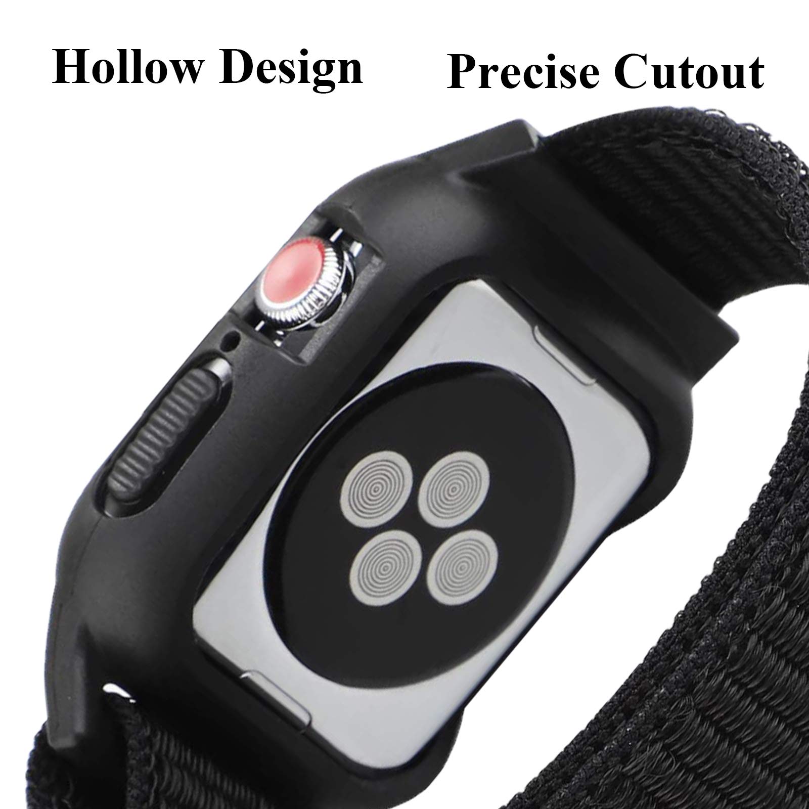 Nylon Sport Band With Case Compatible With Apple Watch Band 41Mm 40Mm 38Mm, Protective Silicone Bumper Case With Nylon Sport Loop Strap For Series 9/8/7/6/5/4/Se2/Se For Kids Women Men, Yellow Blue