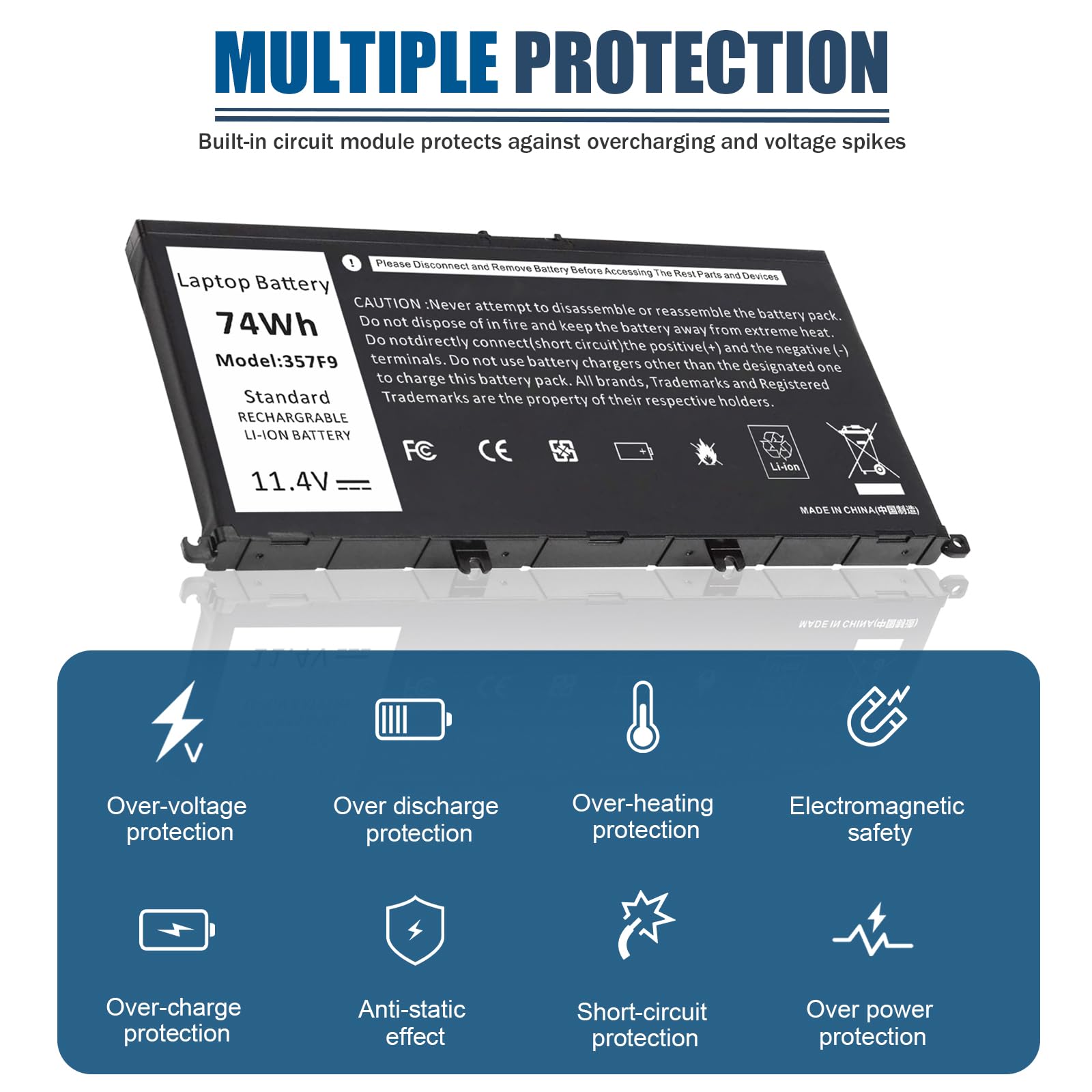 Fancy Buying 74Wh 357F9 Laptop Battery for Dell 15 7000 7559 7567 7566 7557 5577 P57F P65F