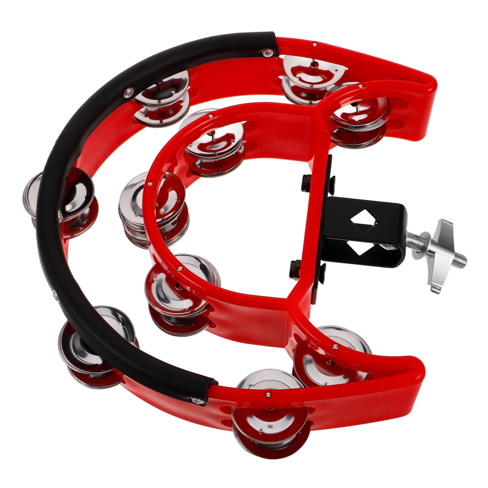 Abaodam hat Tambourine Double Row Jingles Sound Percussion Instrument for Drum Set Versatile Music Accessory for Beginners and 