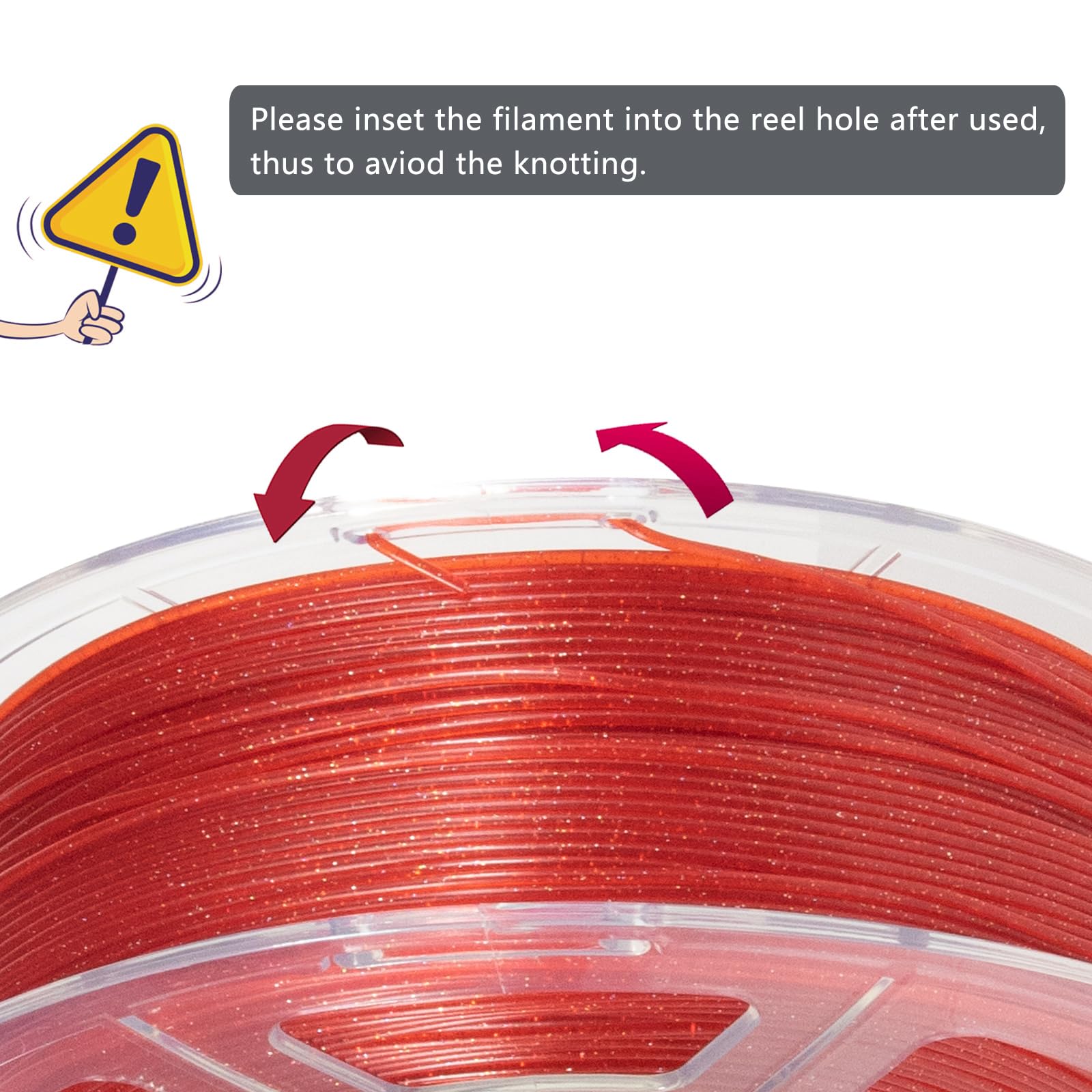 Isanmate 3D Printer Filament, Transparent Glitter Red Pla Filament 1.75 Mm, 3D Printing Filament 1Kg/2.2Lb