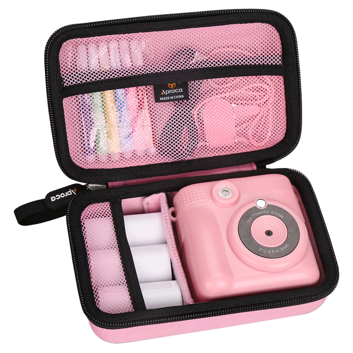 Aproca Pink Hard Storage Protective Case, for ESOXOFFORE Instant Print Camera/Dylanto Kids Camera Instant Print and Accessories