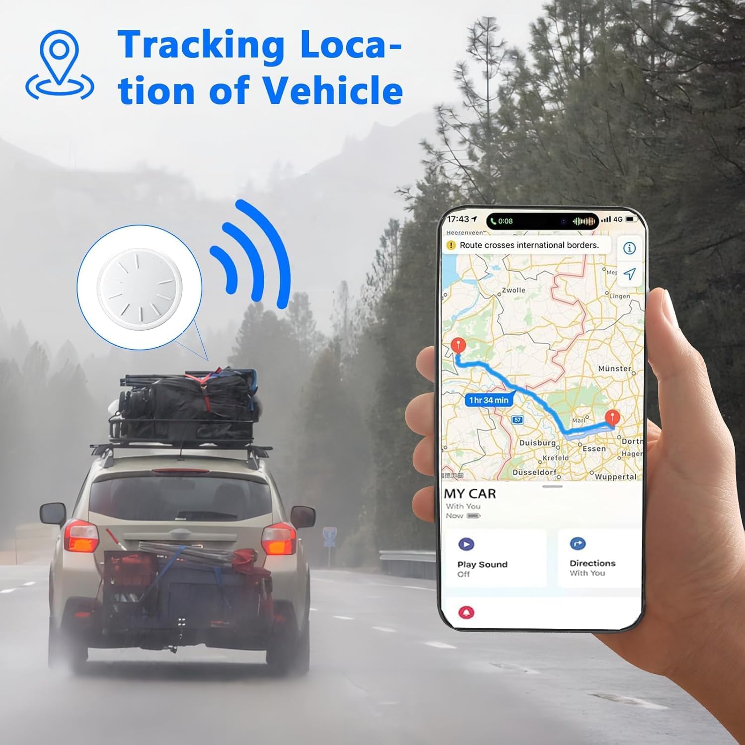Hongtop H Car Gps Tracking Device For Vehicles,Cars Etc,2Pcs Real Time Vehicle Tracker With Magnetic Case, Work With Find My (Io