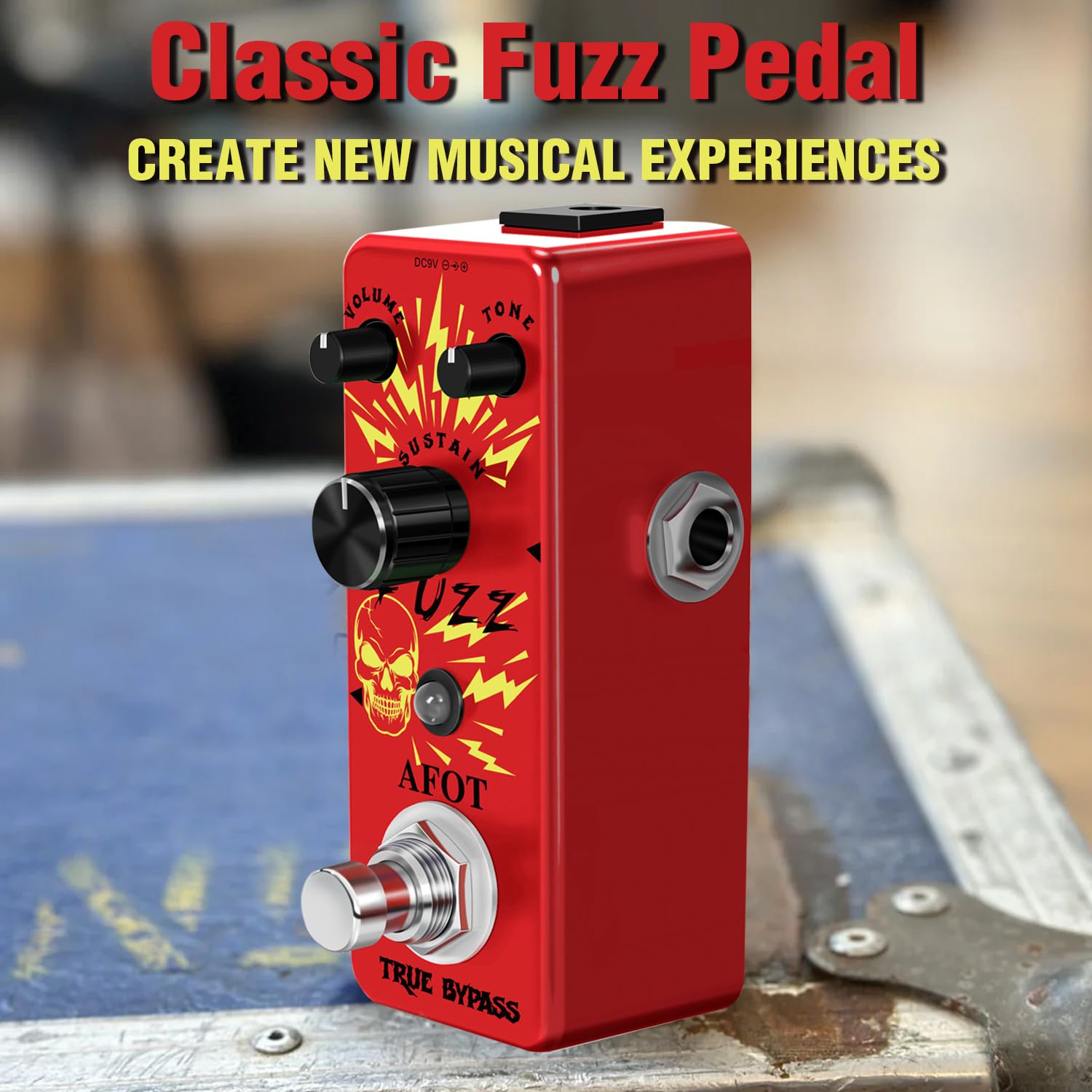 Classic Fuzz Guitar Pedal Vintage Fuzz Mini Guitar Effects Pedal Traditional Fuzz Effect, Plump And Rich Tone,Guitar Effects Ped
