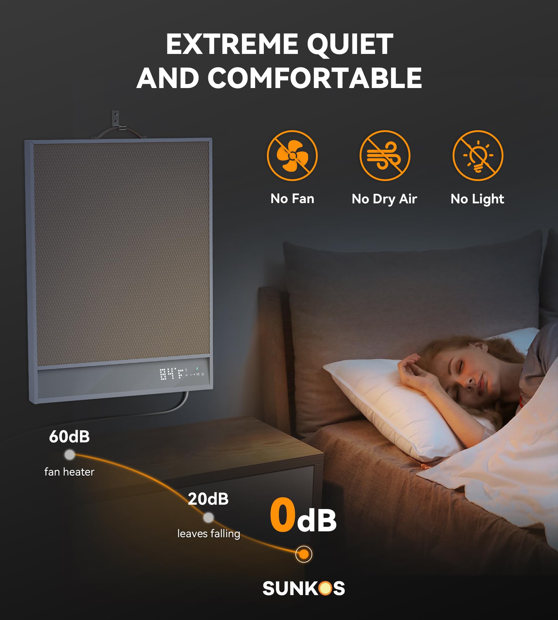 Space Heater With Thermostat, Radiant Convection Far Infrared Heater, Energy Efficient Portable Electric Space Heaters For Indoo