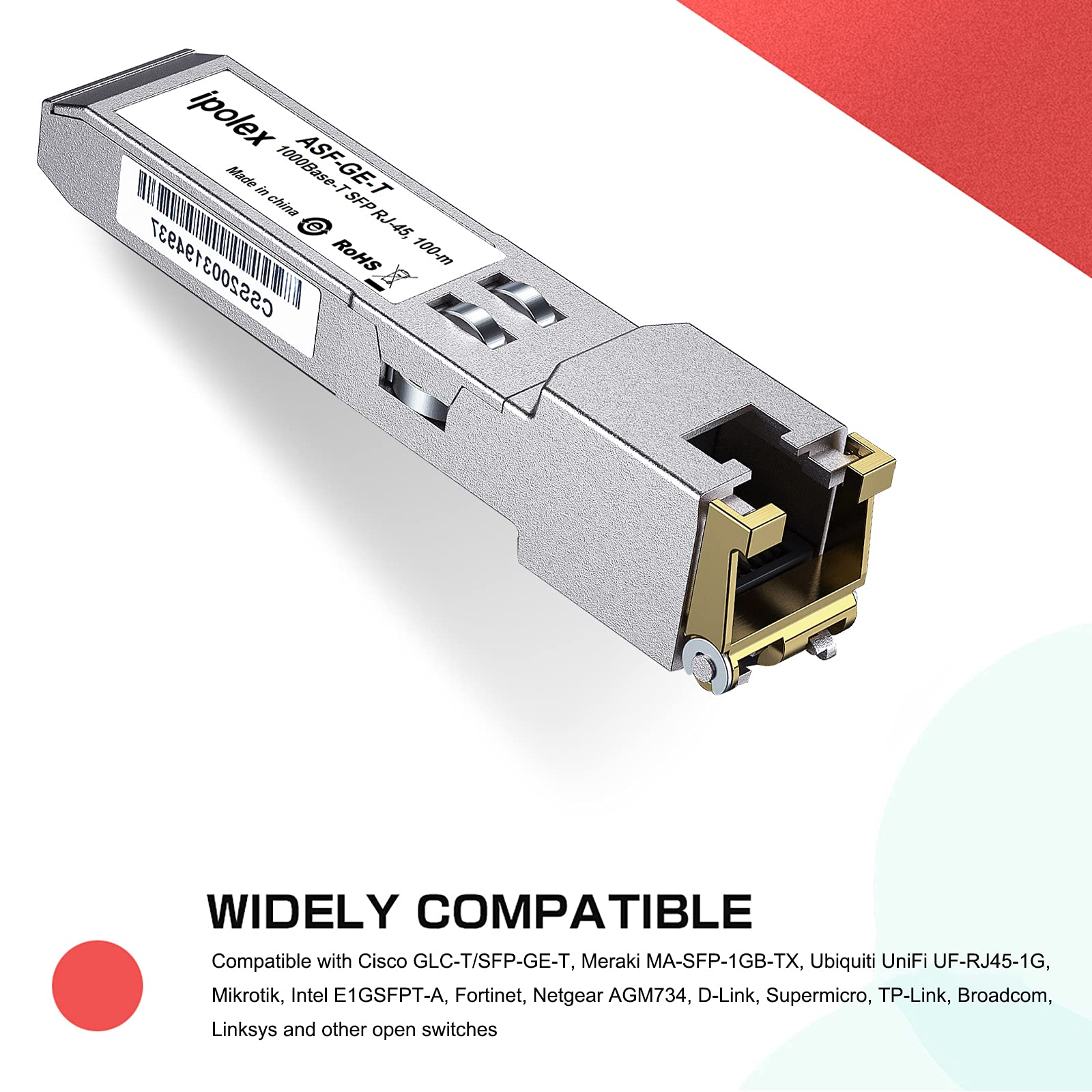 Gigabit Sfp To Rj45 Copper Sfp 1000Base T, 1.25G Copper Sfp T, Sfp To Ethernet Module, For Cisco Glc T/Sfp Ge T, Meraki Ma Sfp 1